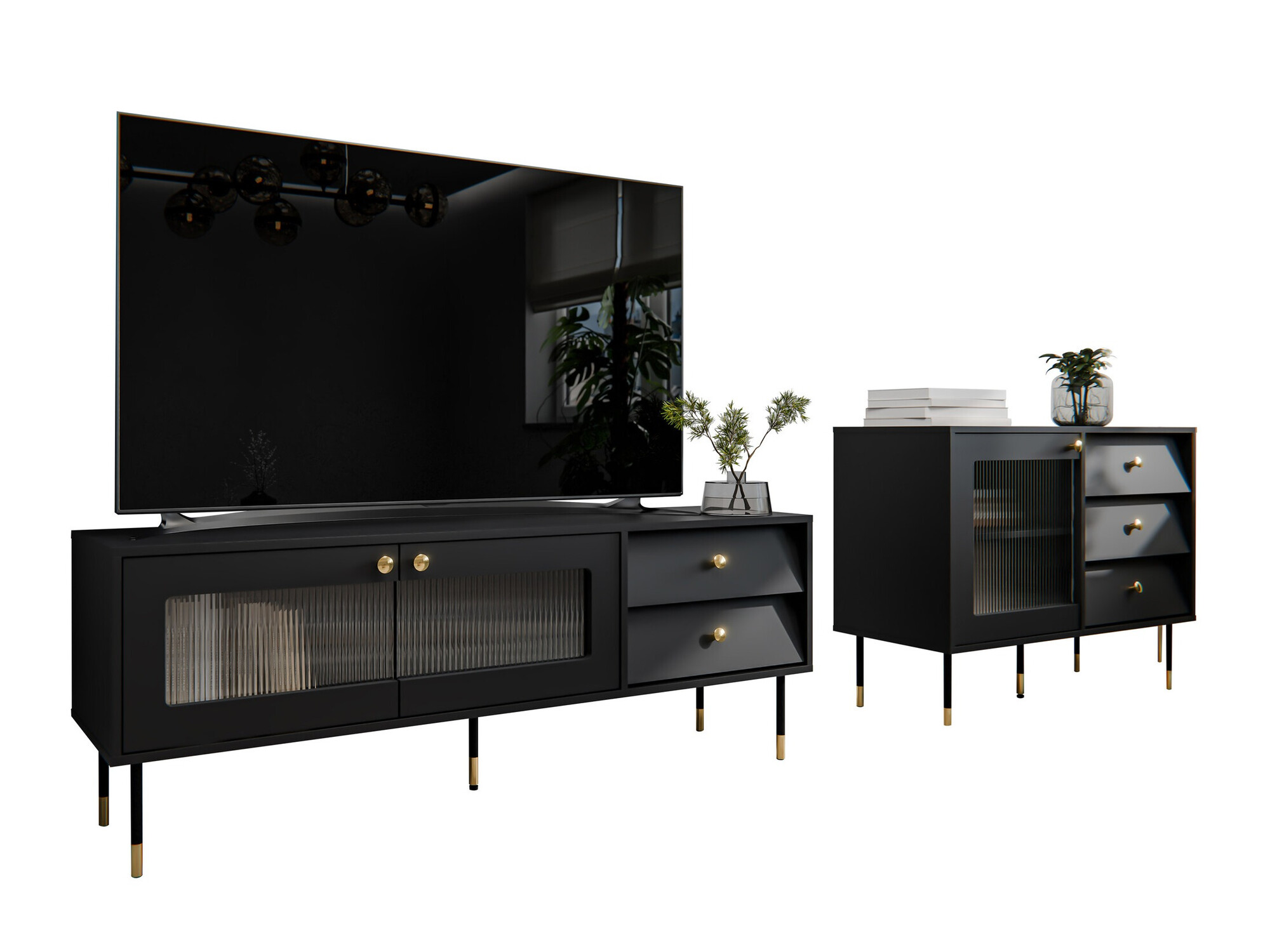 Set de living Feletri 108 (Negru)