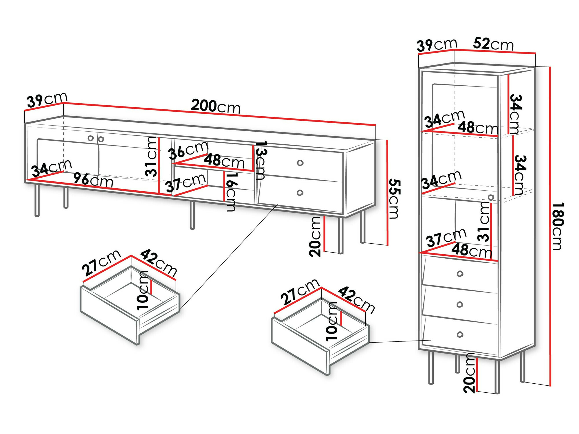 Set de living Feletri 109 (Alb)