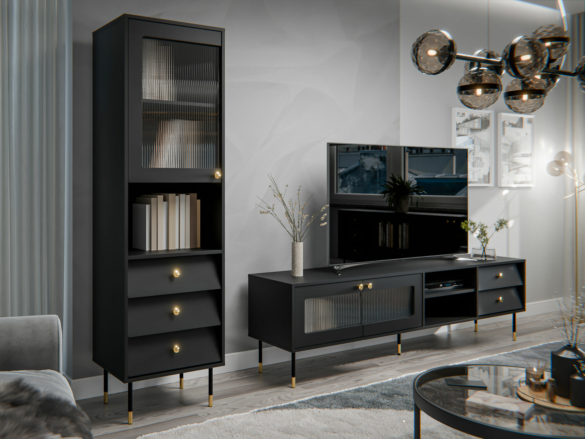 Set de living Feletri 109 (Negru)
