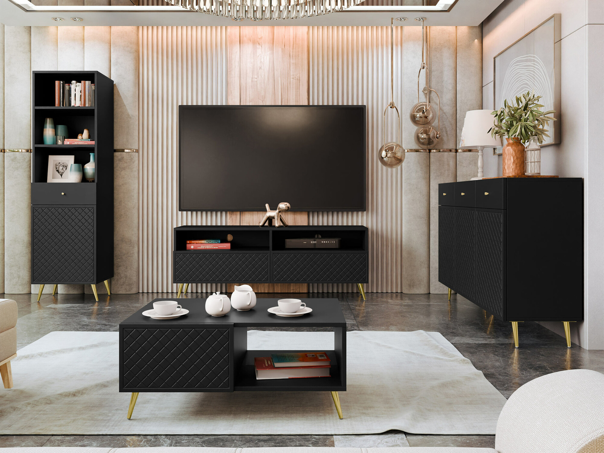 Comodă TV Comfivo 487 (Negru)