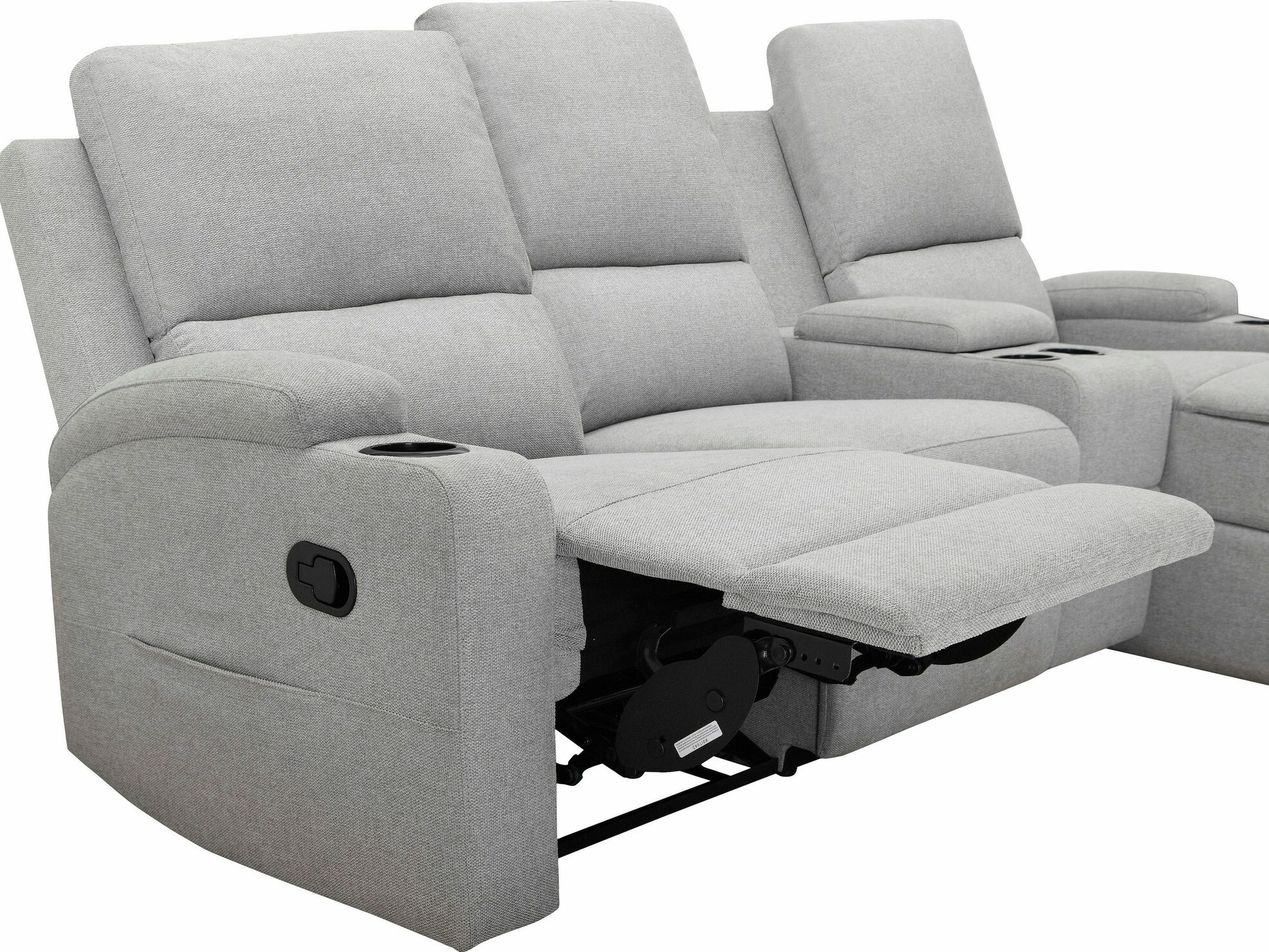 Colțar cu recliner Denton 1368 (Gri deschis)