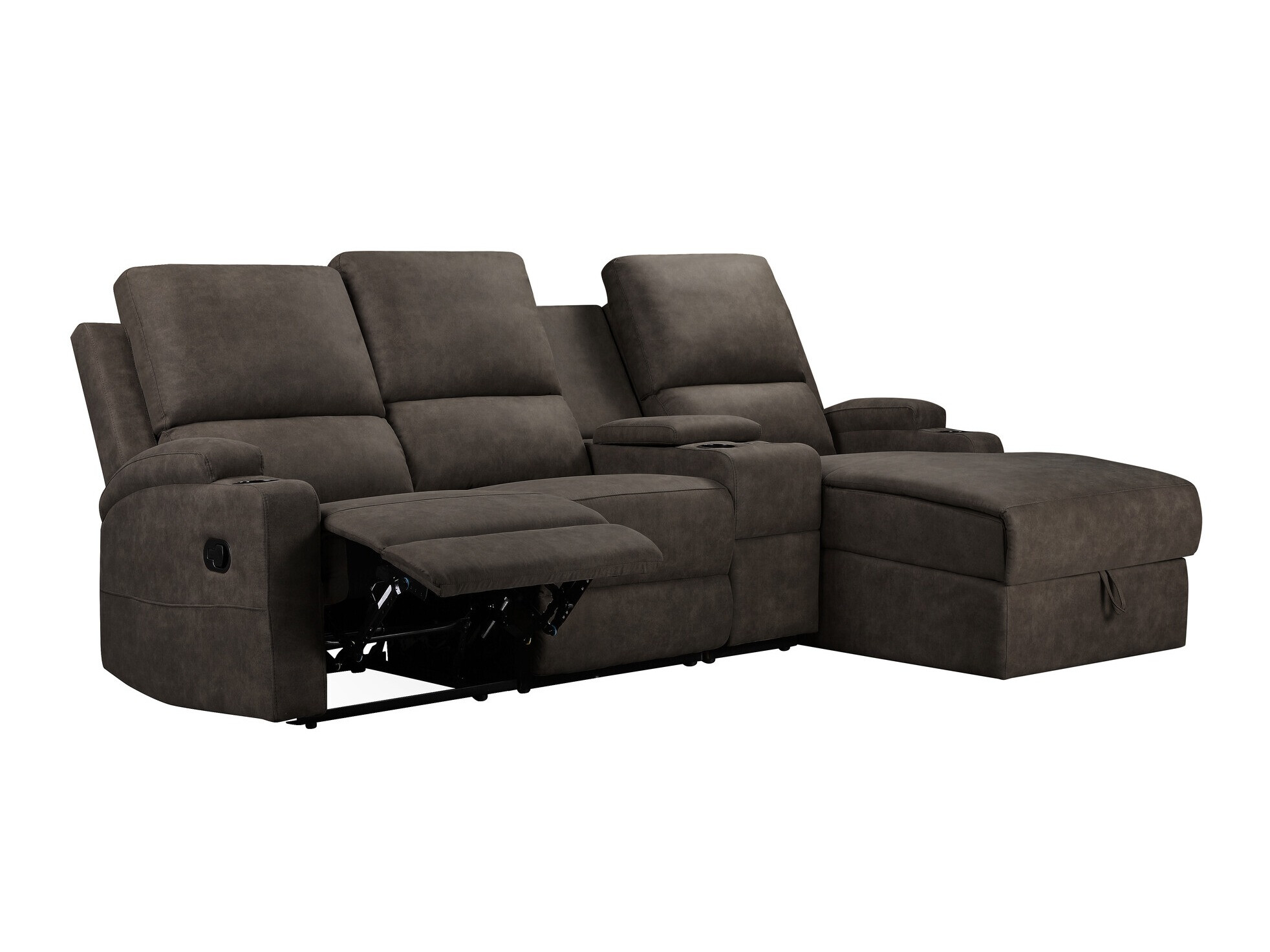 Colțar cu recliner Denton 1368 (Maro închis)