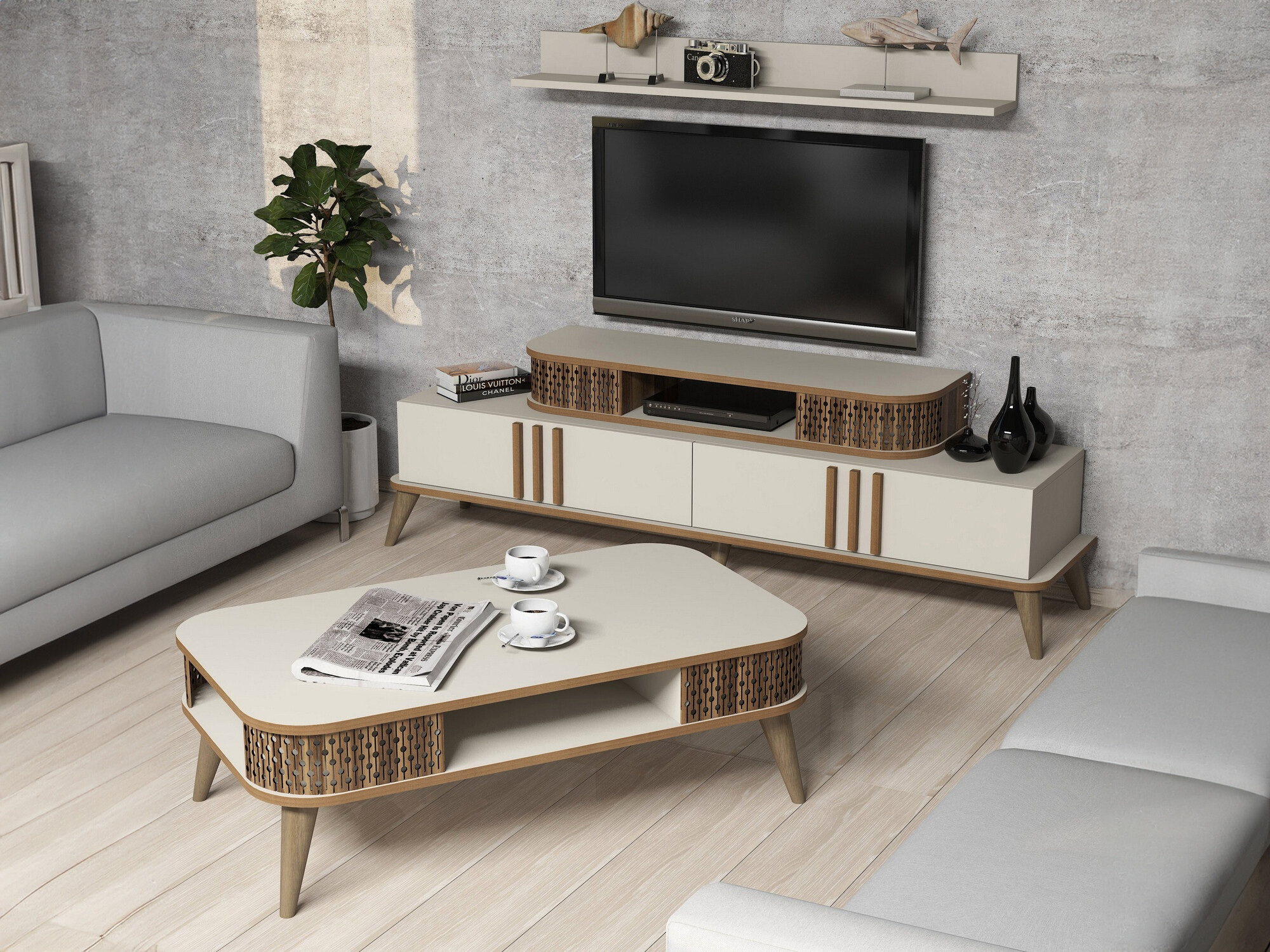 Set de living Kailua 385 (Crem)