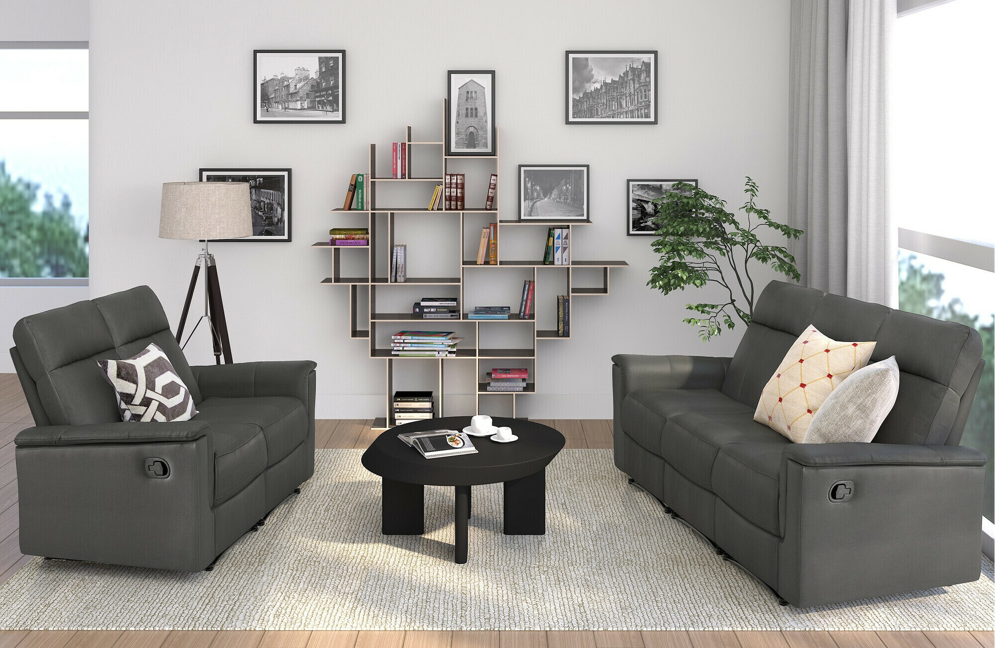 Canapea recliner Fivmelu 101 (Gri)