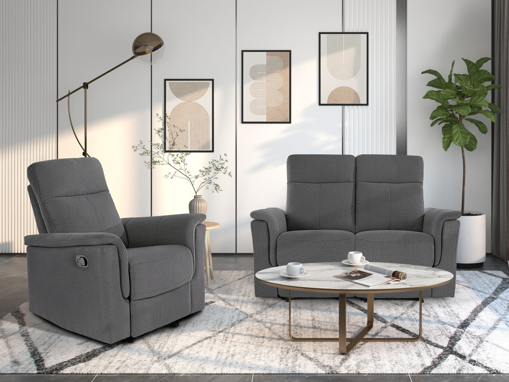 Canapea recliner Fivmelu 104 (Antracit)