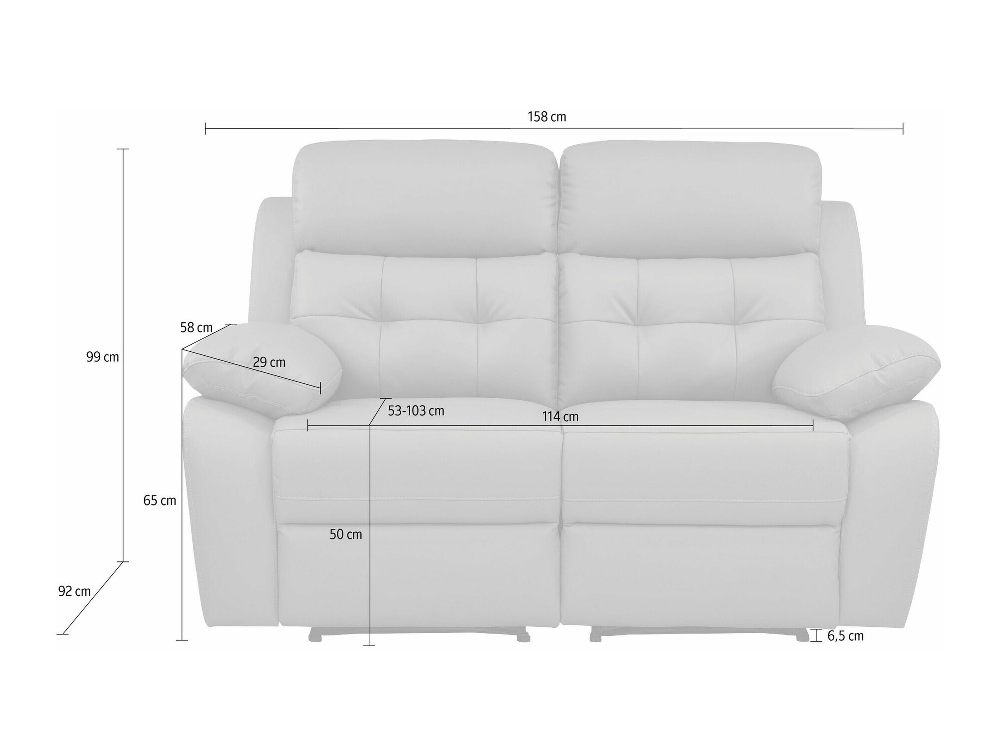 Canapea recliner Denton 1479 (Antracit)
