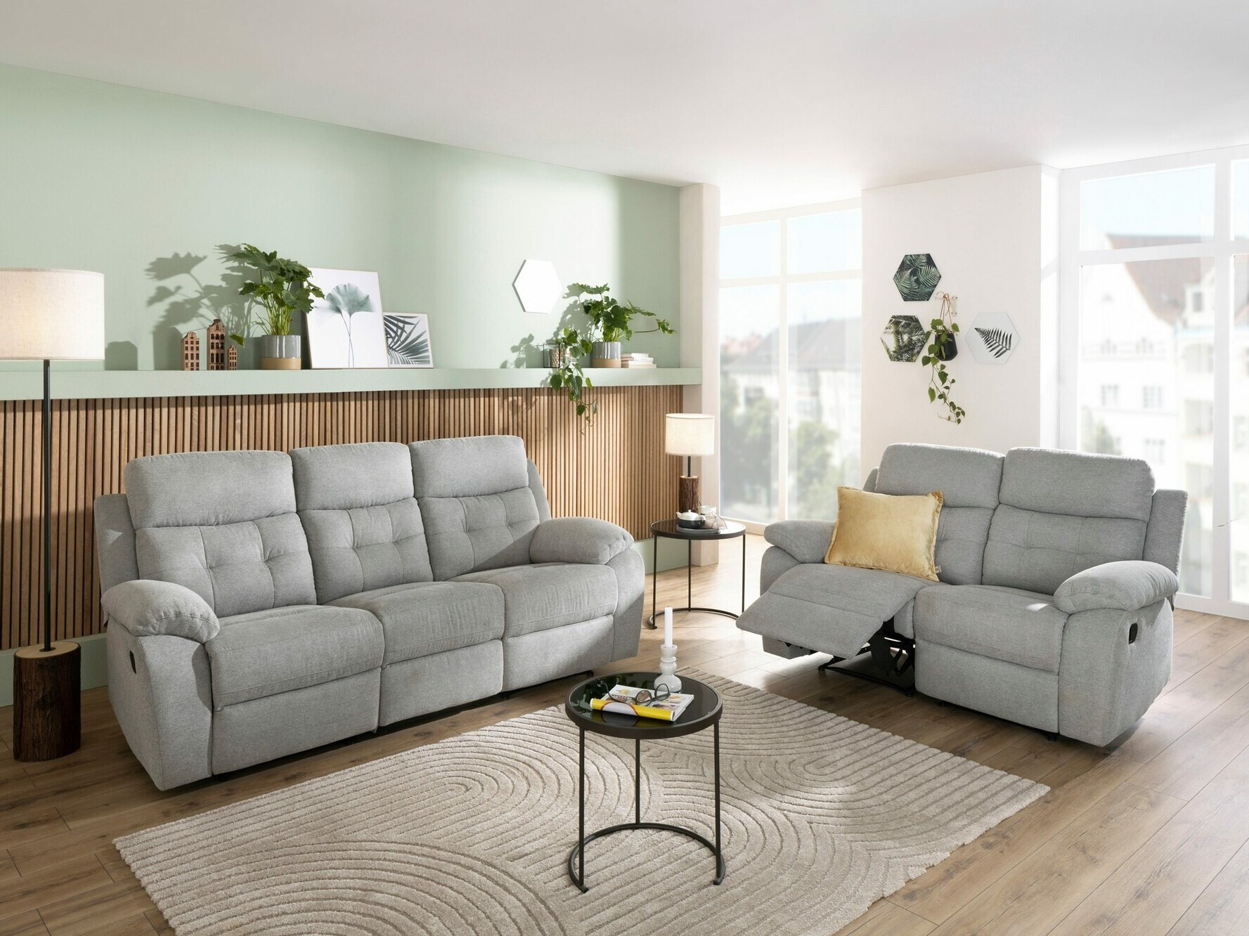 Sofa recliner Denton 1480 (Gri deschis)