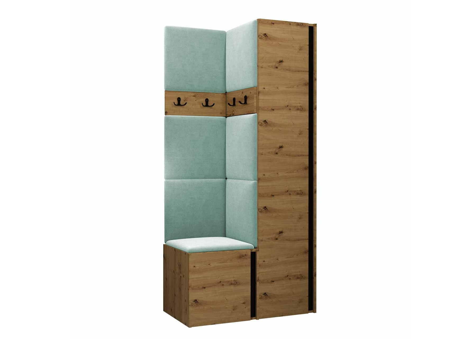 Set de hol Pinis XXIV (Stejar artizan + Negru)