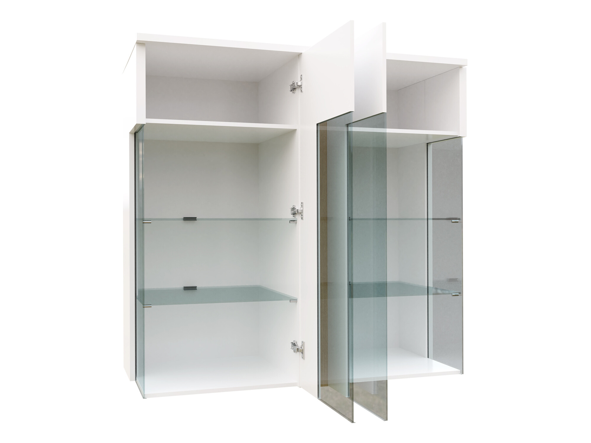 Bufet Livseri 104 (Alb + Alb lucios + Maro deschis)