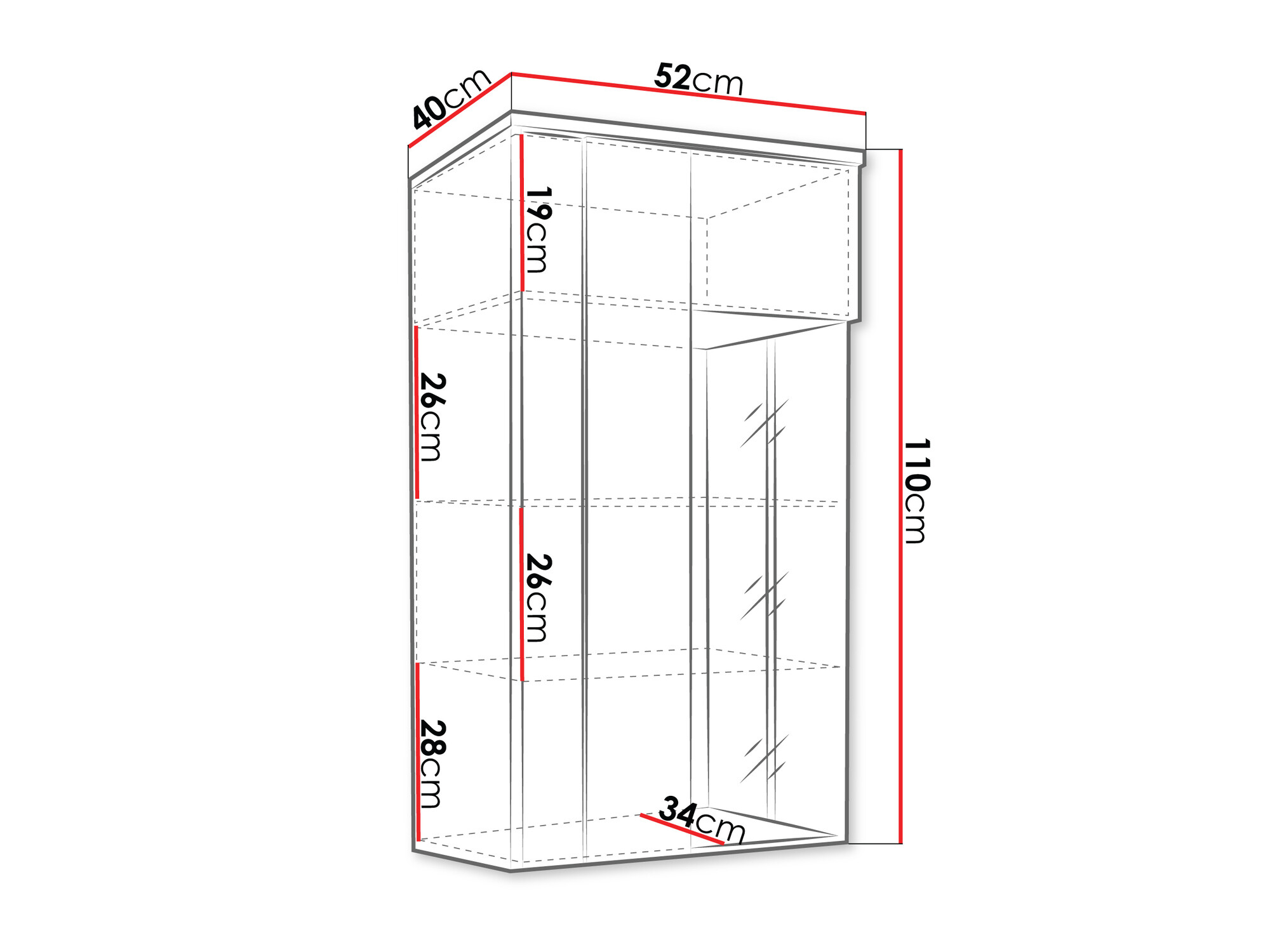 Dulap de perete Florem (Alb + Alb lucios + Maro deschis)