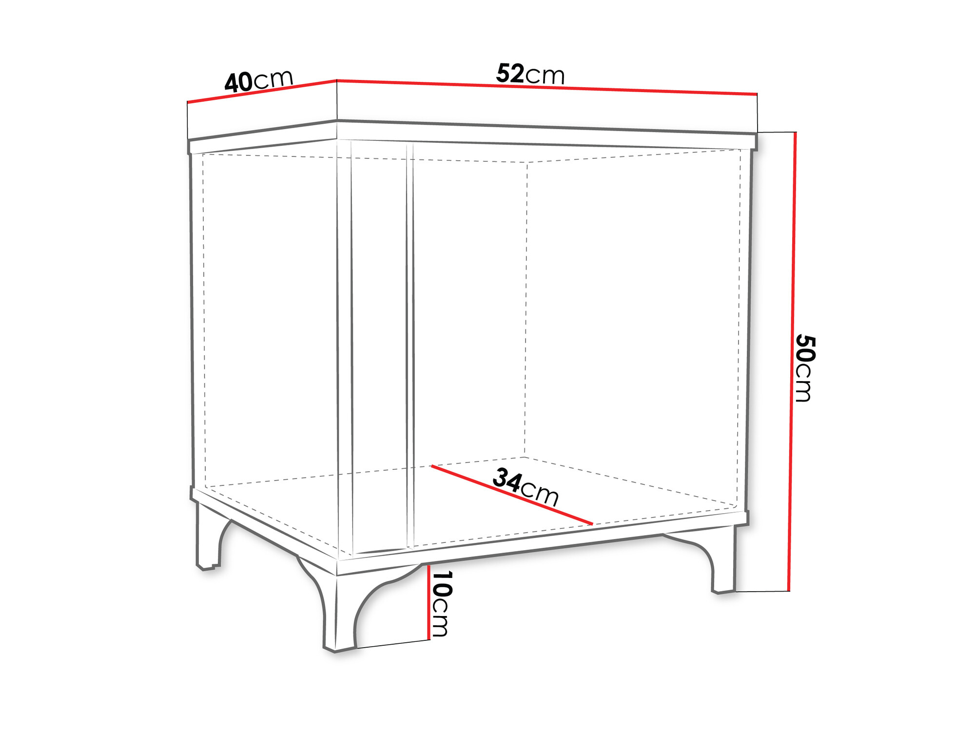 Noptieră Florem (Alb + Alb lucios + Maro deschis)