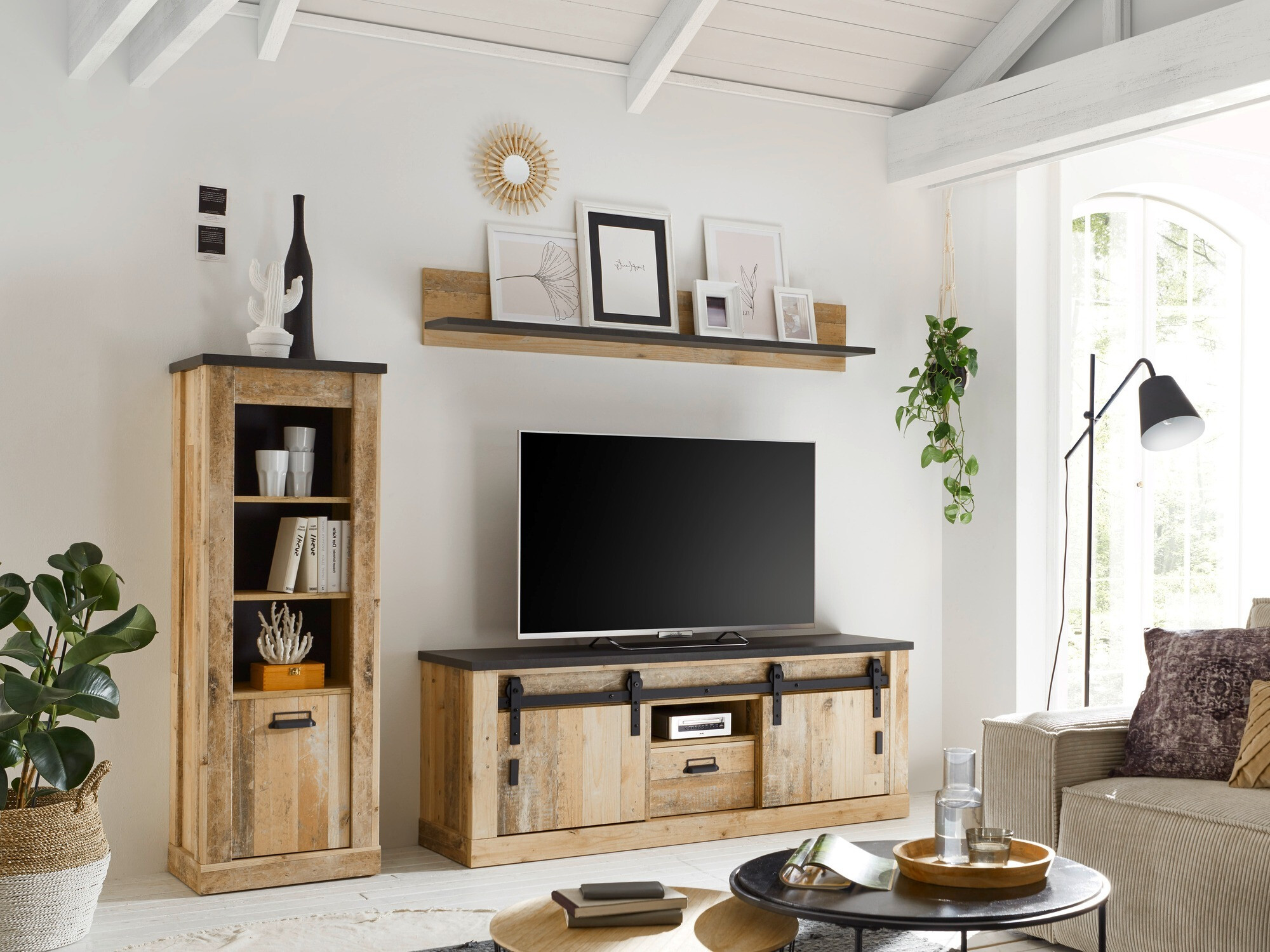 Set de living Cirtale 131 (Copac îmbătrânit + Antracit)