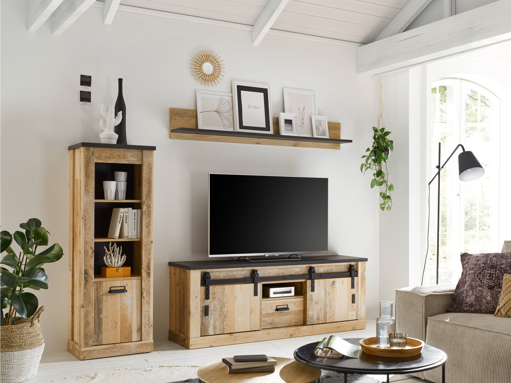 Set de living Cirtale 131 (Copac îmbătrânit + Antracit)