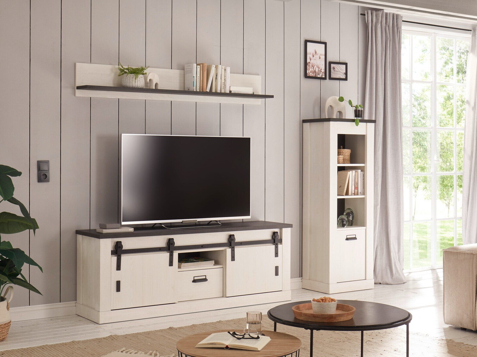 Set de living Cirtale 131 (Pin albit + Antracit)