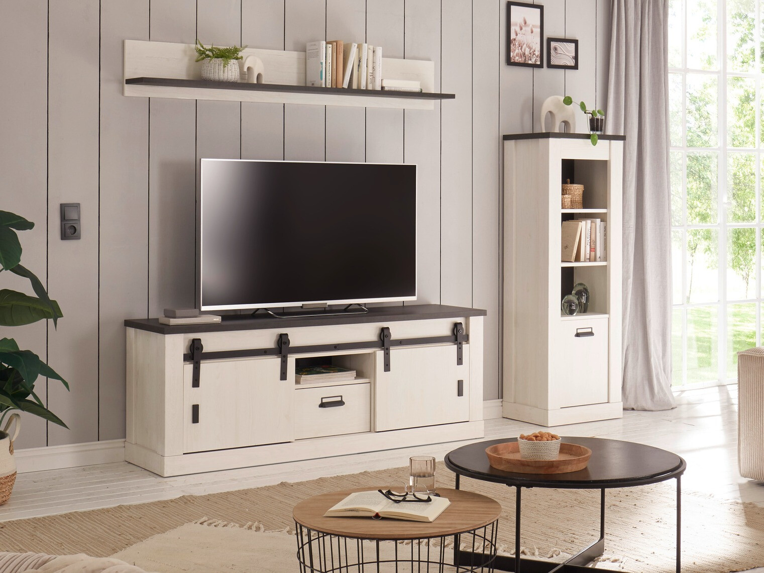 Set de living Cirtale 131 (Pin albit + Antracit)