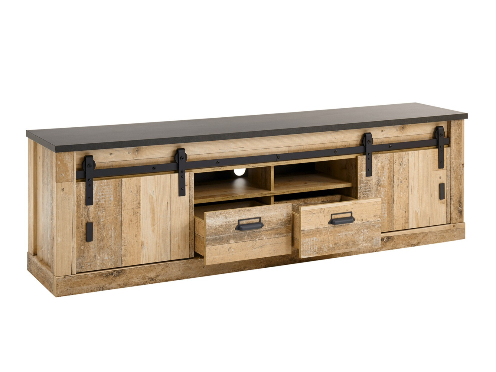 Set de living Cirtale 132 (Copac îmbătrânit + Antracit)