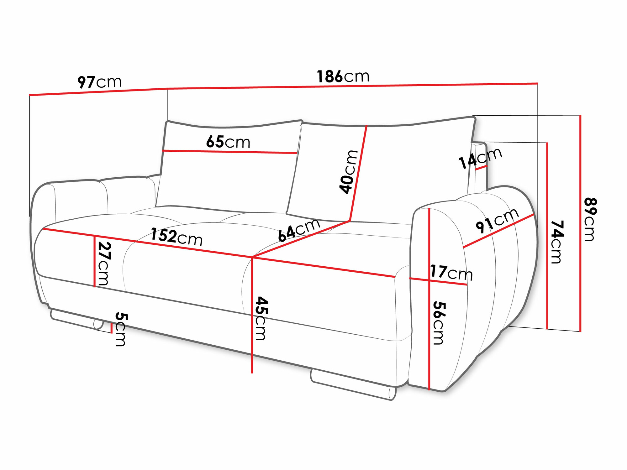 Canapea Camden 102 (Velo 626)