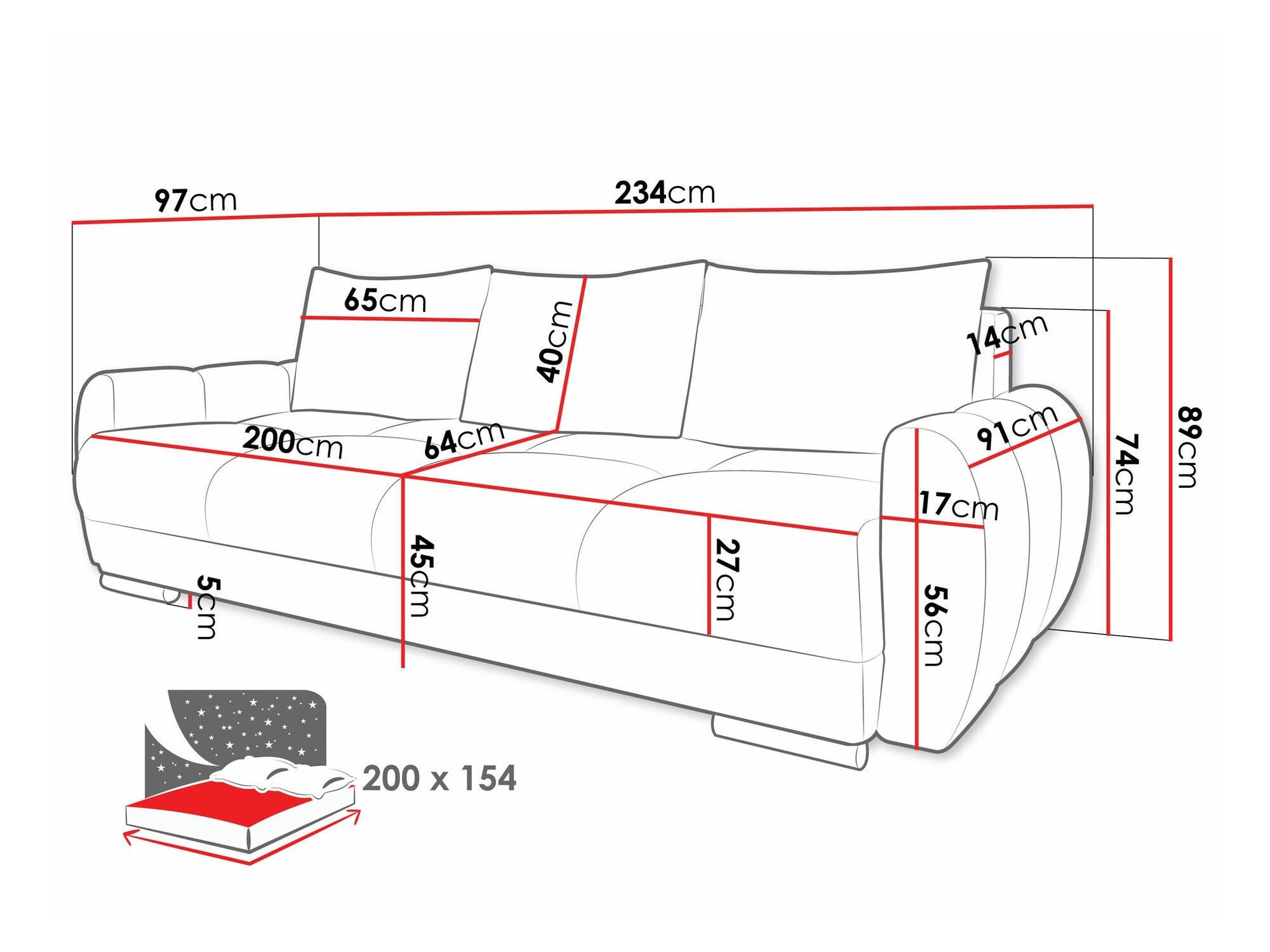Canapea extensibilă Camden 103 (Velo 626)