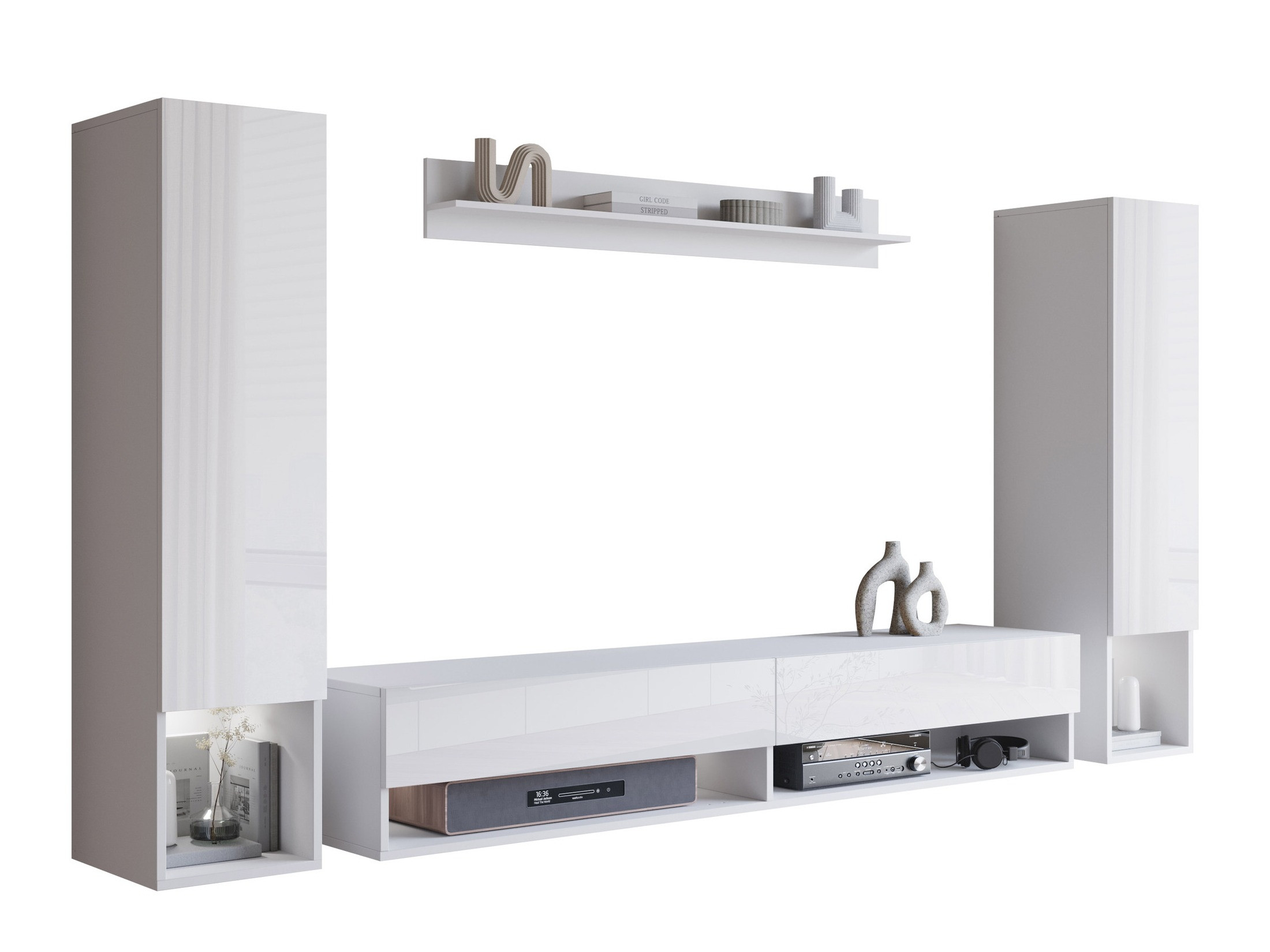 Set de living Sarasota 176 (Alb + Alb lucios)