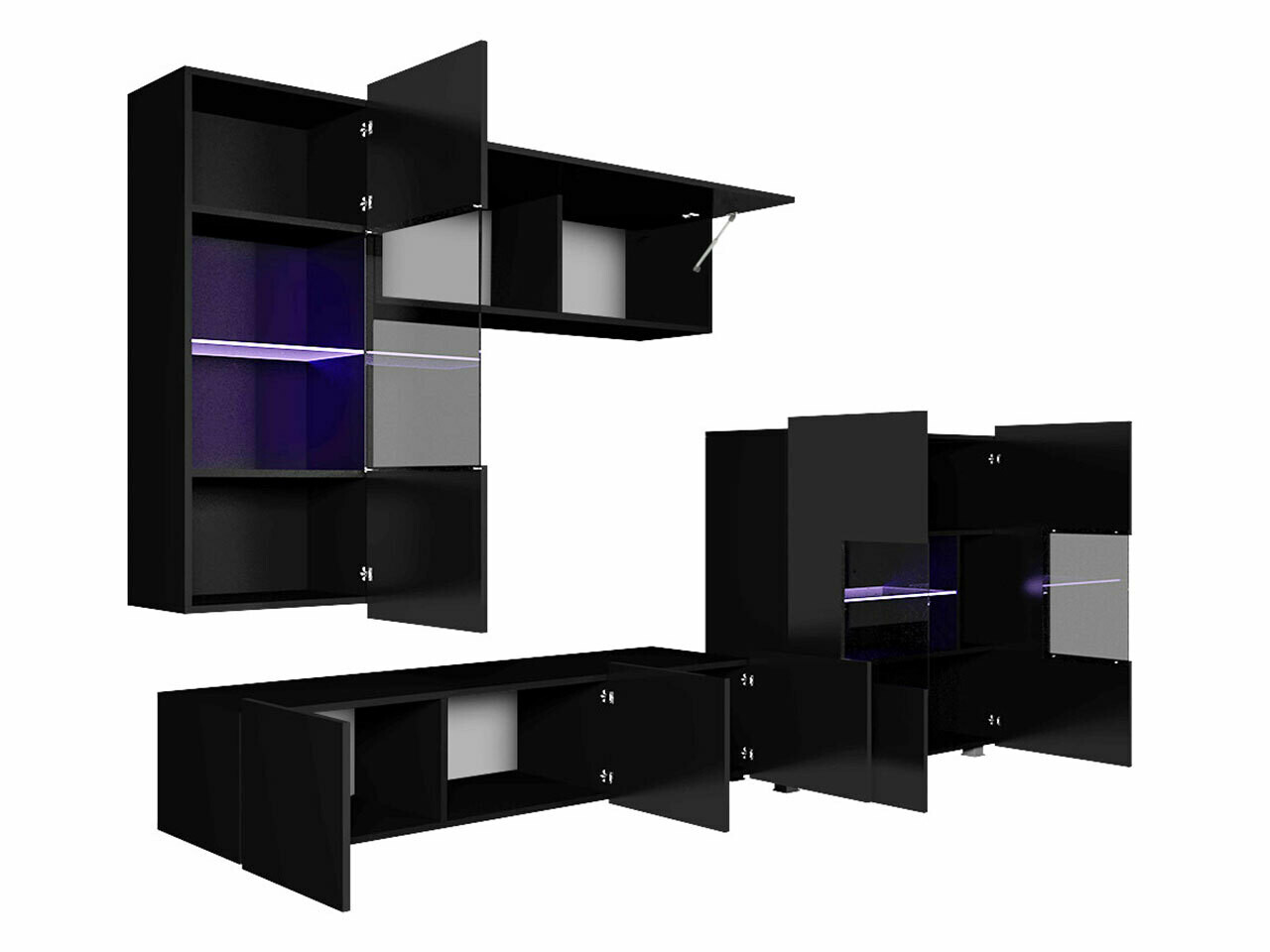 Set camera de zi Tivdalu 107 (Negru + Negru lucios)