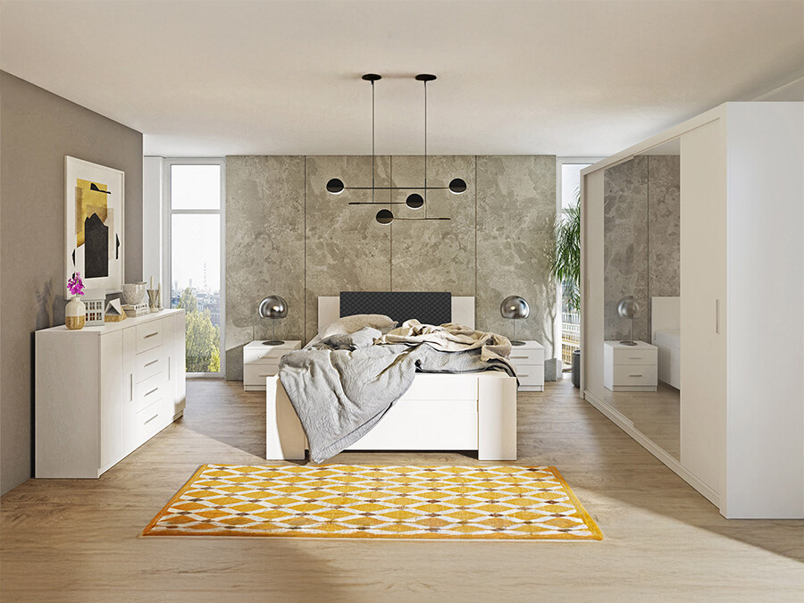 Set dormitor Catromi 115 (Alb + Soft Pik 011)