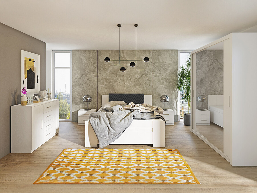 Set dormitor Catromi 121 (Alb + Soft Pik 011)