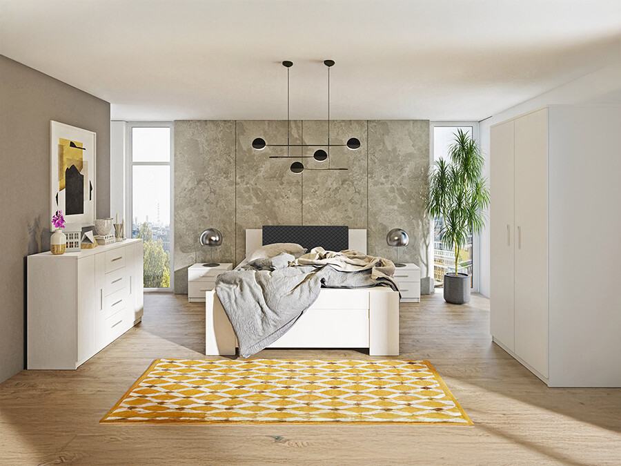 Set dormitor Catromi 122 (Alb + Soft Pik 011)