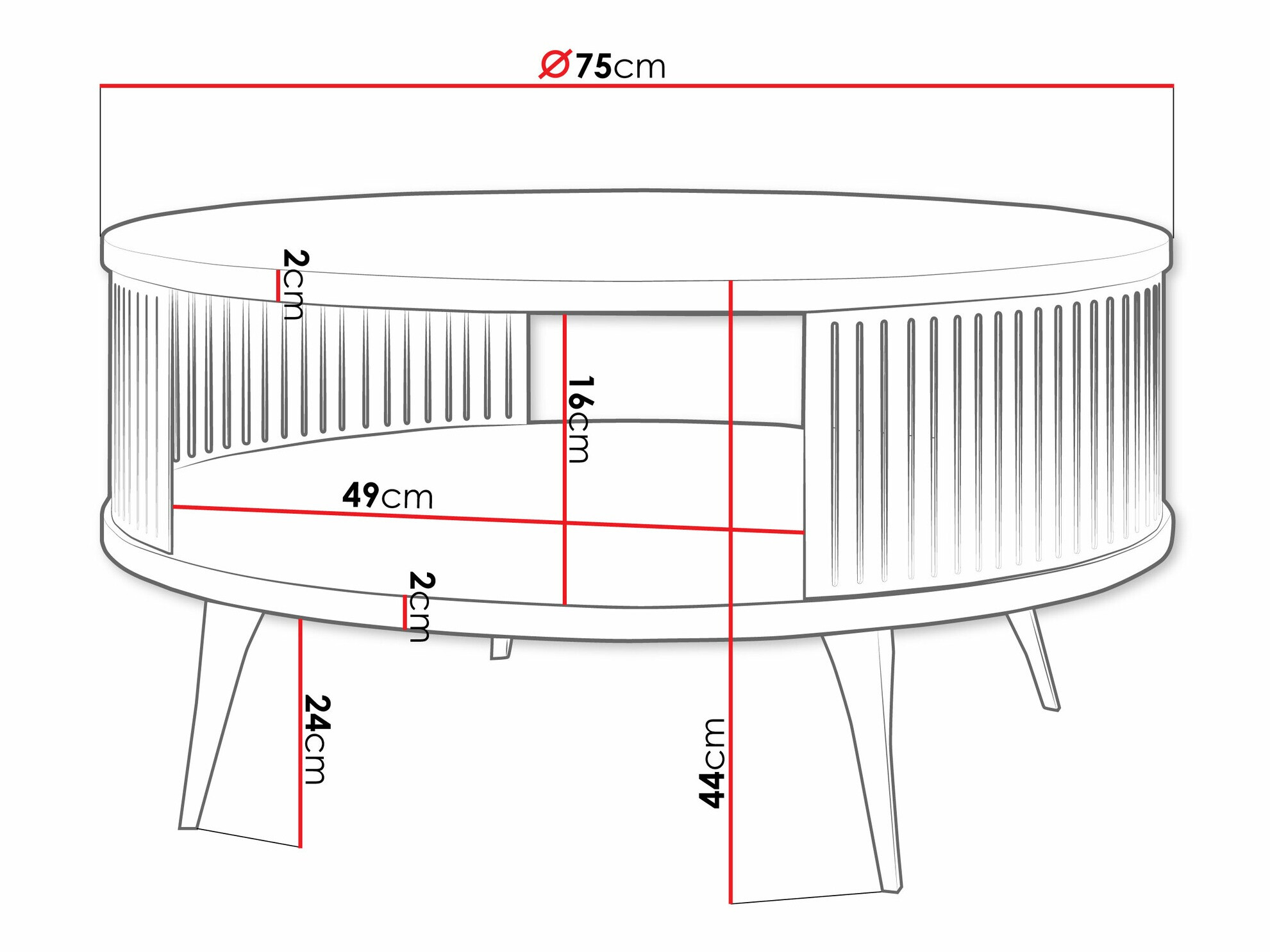 Măsuță de cafea Vitum II (Roze + Alb)