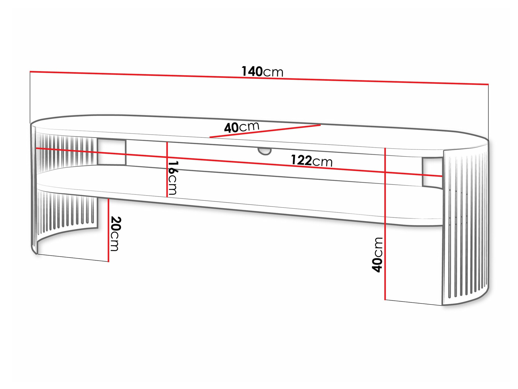 Comodă TV Civer (Negru + Alb)