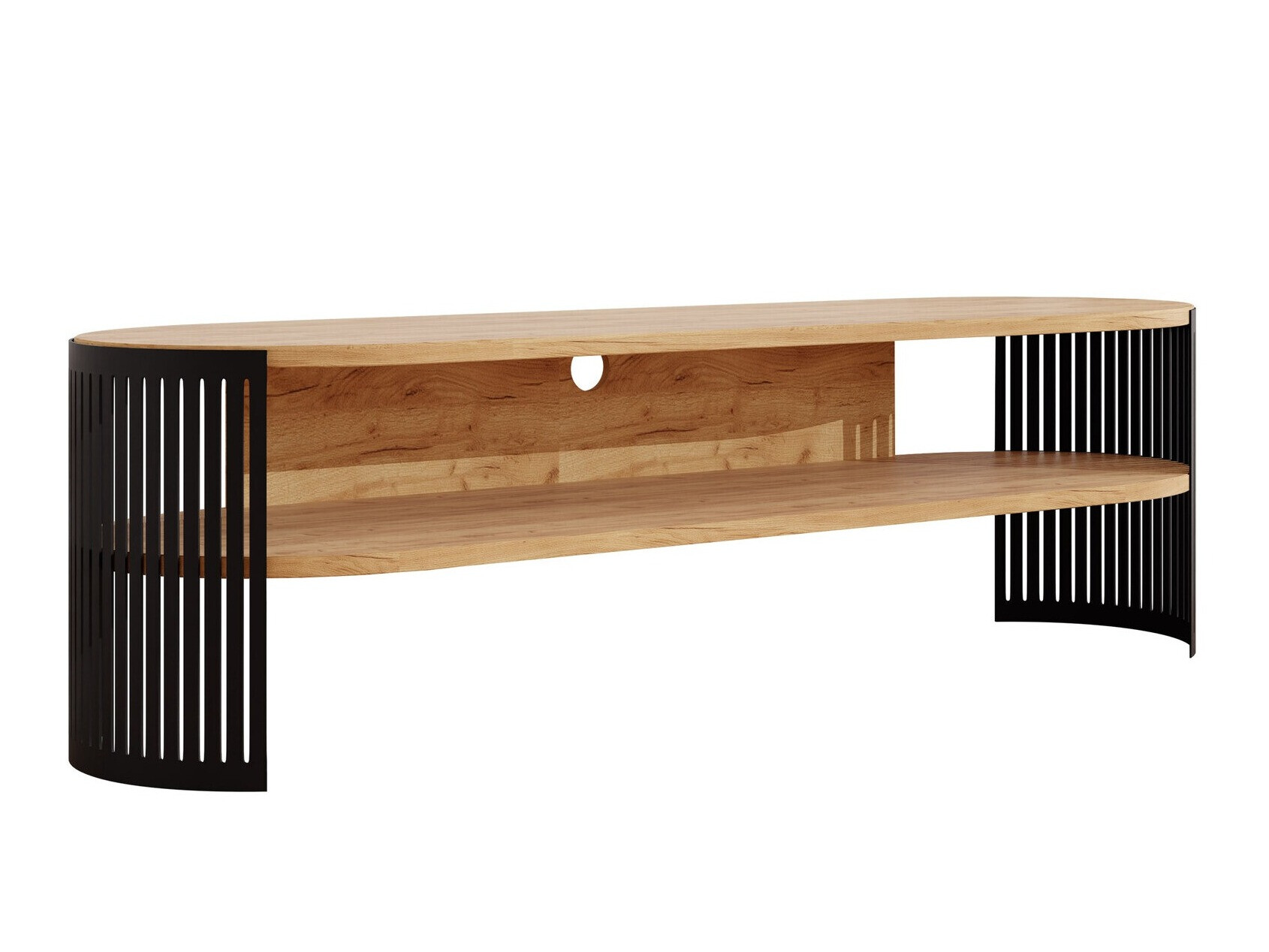 Comodă TV Evanola 109 (Negru + Stejar Craft auriu)