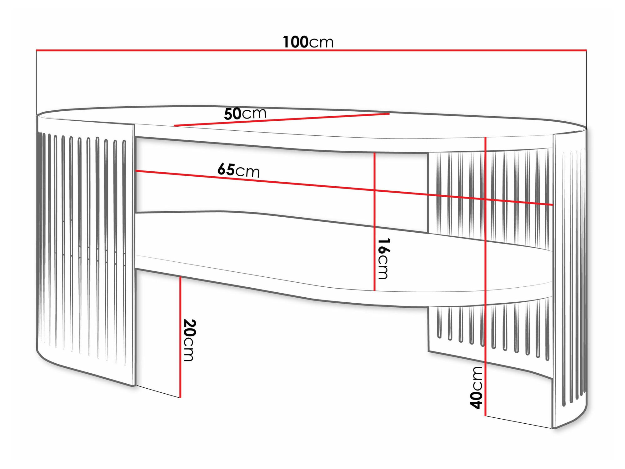 Măsuță de cafea Civer VI (Negru + Alb)