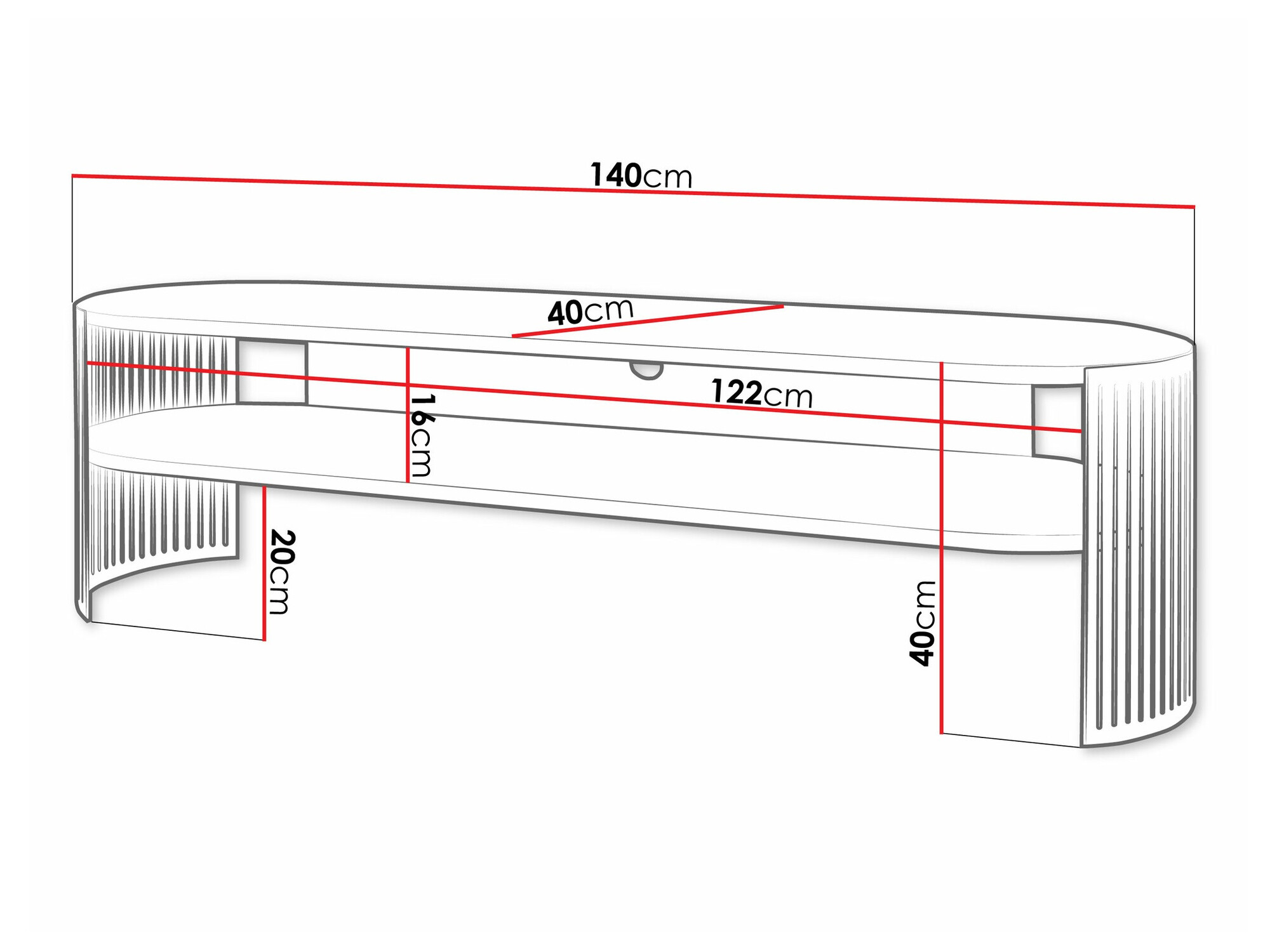 Comodă TV Civer II (Roze + Alb)