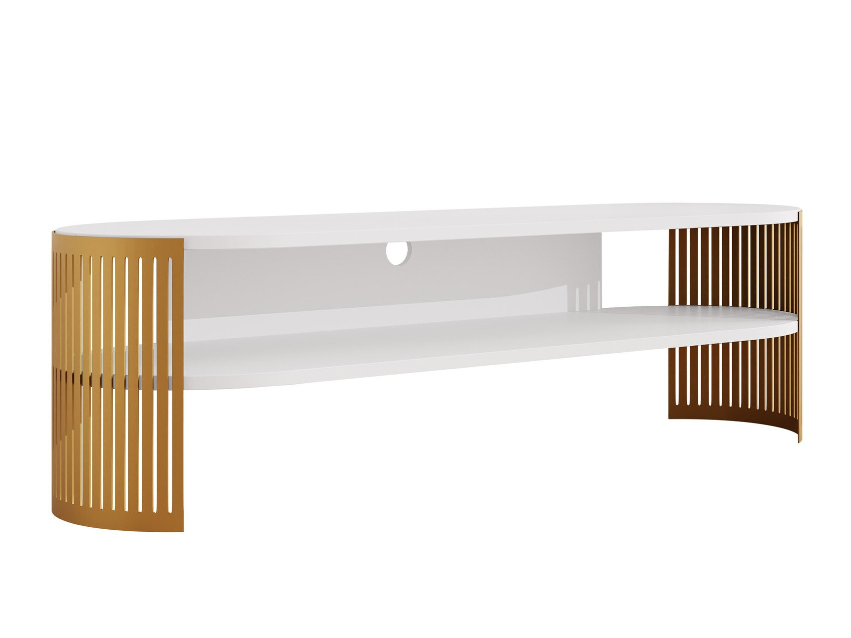 Comodă TV Evanola 110 (Auriu + Alb)