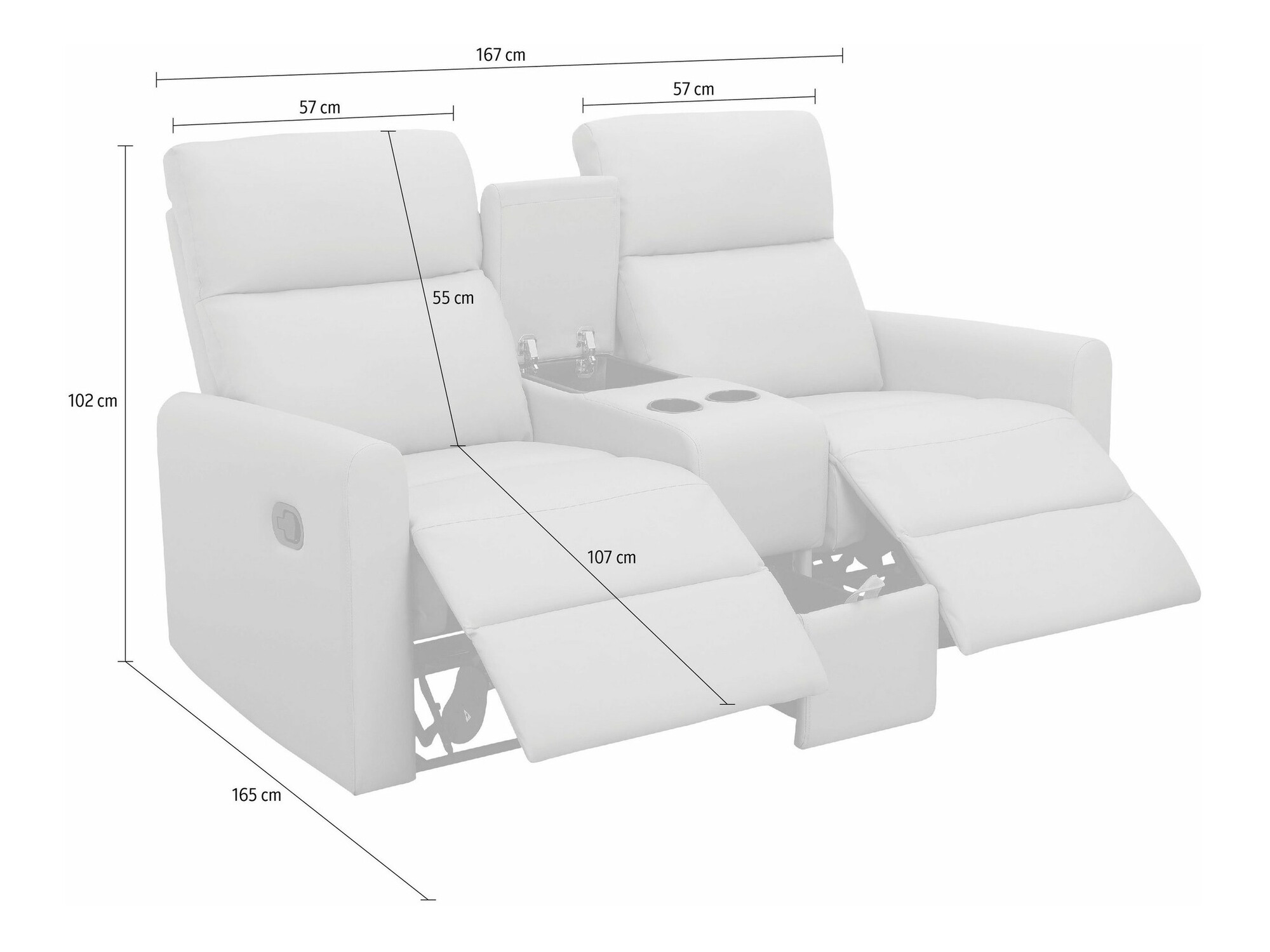 Canapea recliner Denton 1397 (Maro)