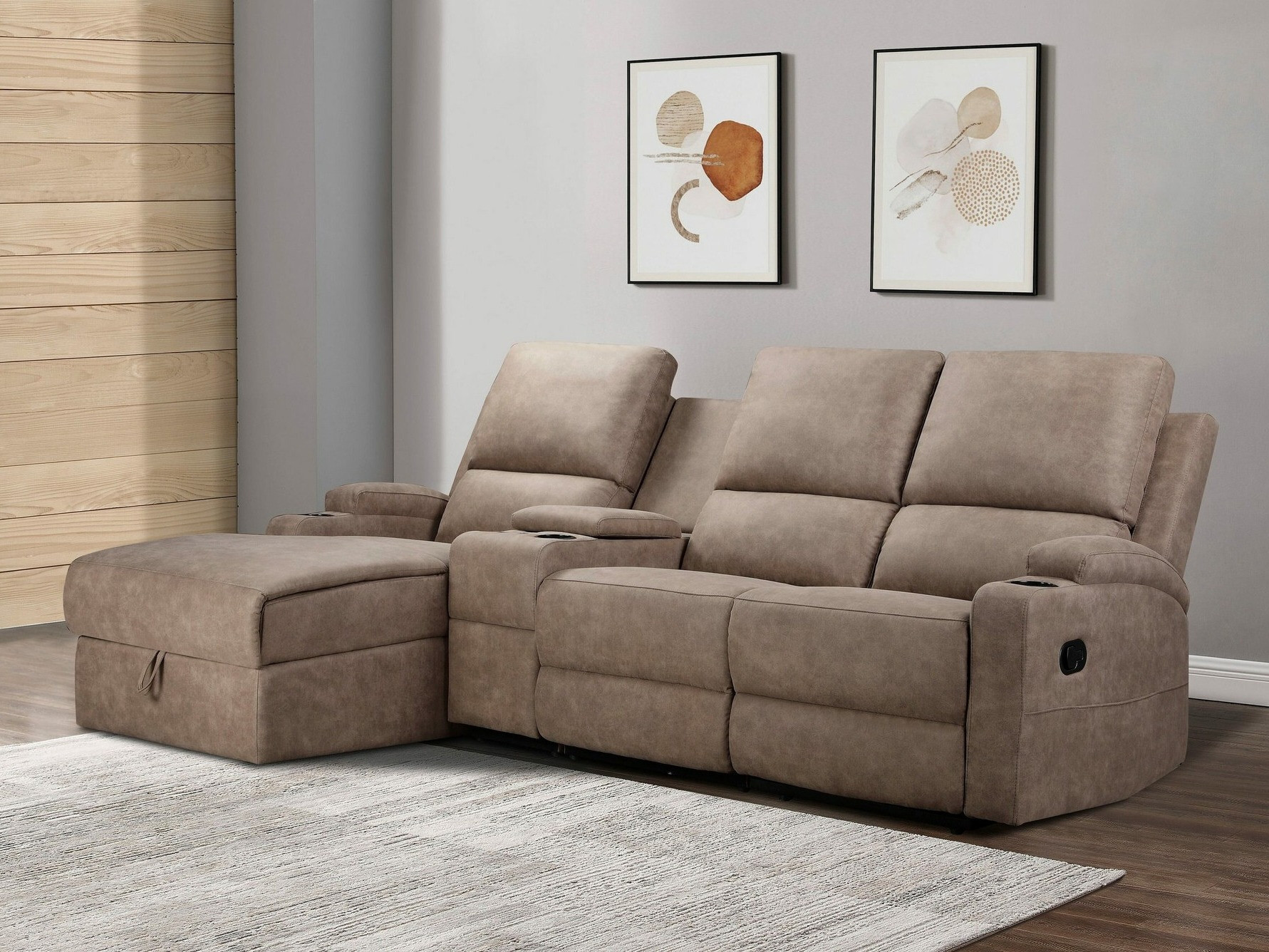 Colțar cu recliner Denton 1368 (Taupe)