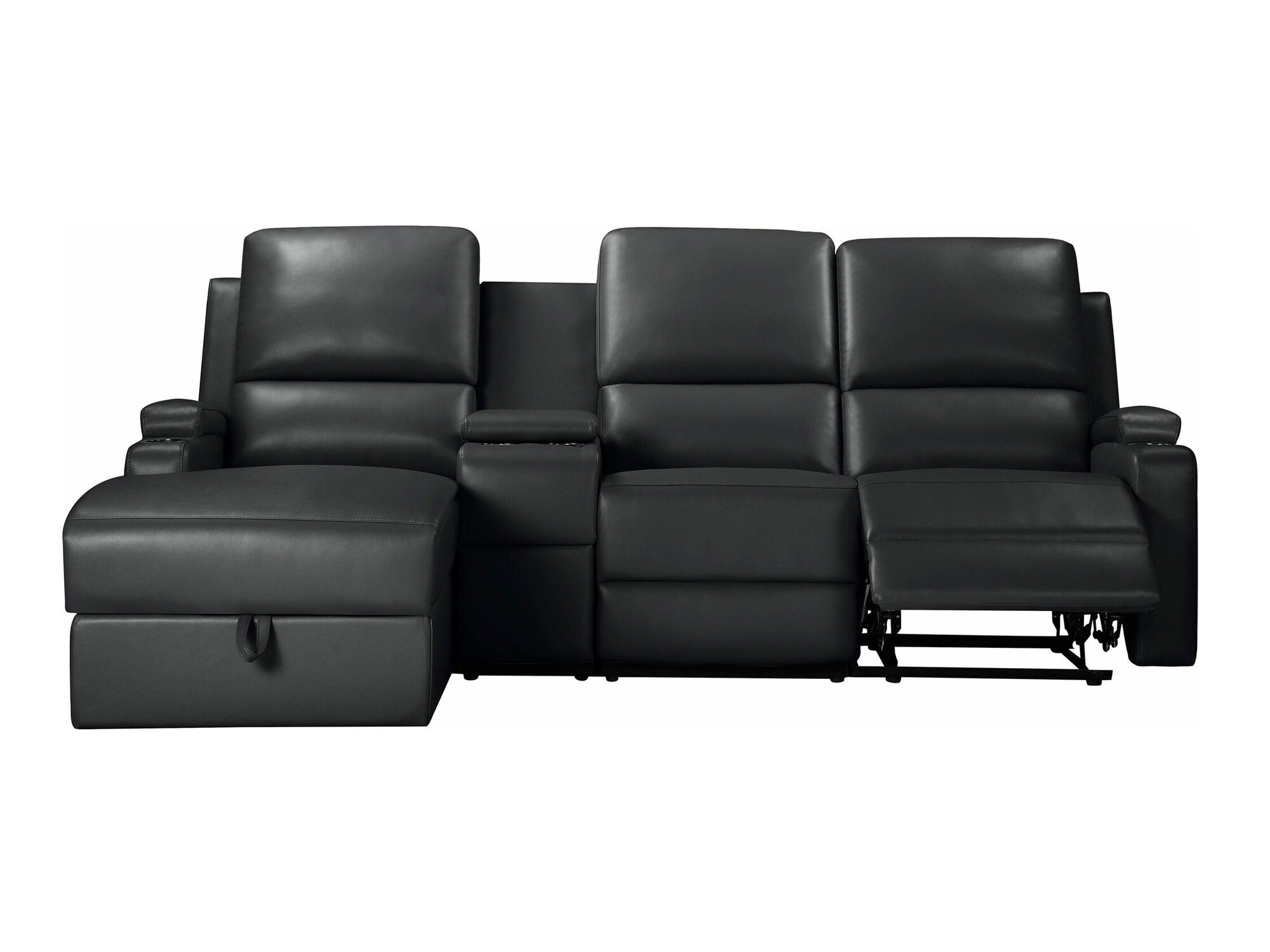 Colțar cu recliner Denton 1368 (Negru)