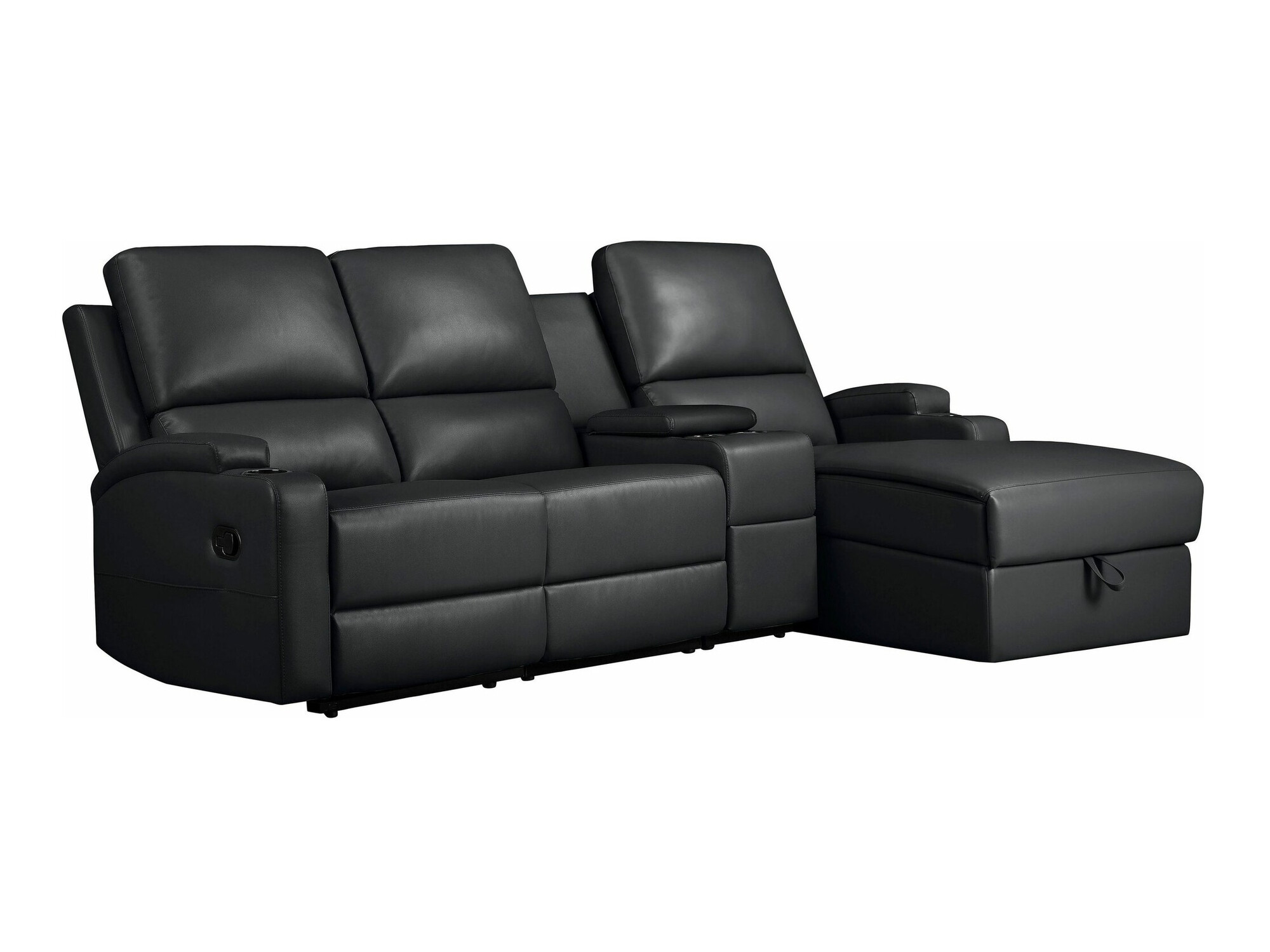 Colțar cu recliner Denton 1368 (Negru)