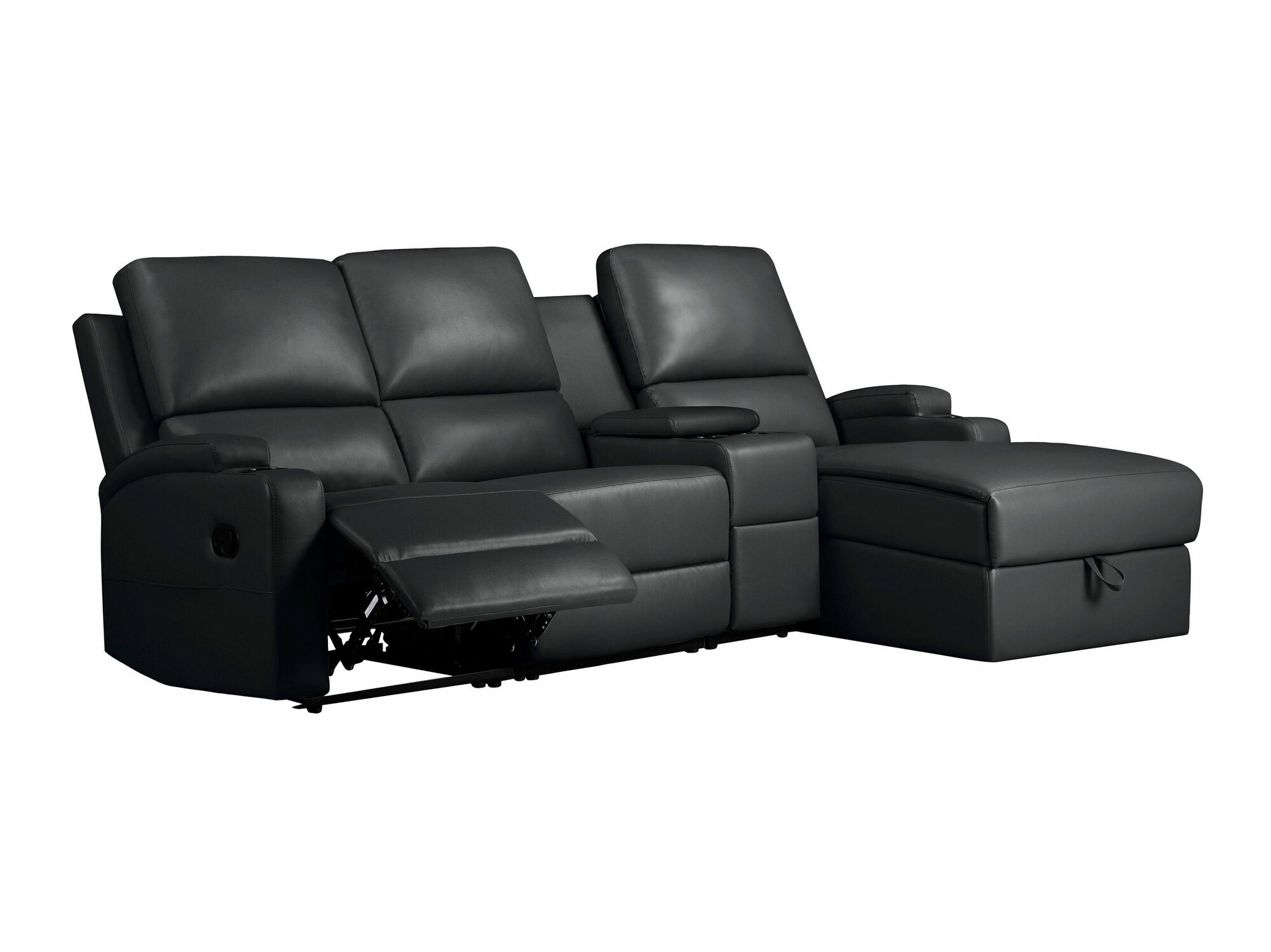 Colțar cu recliner Denton 1368 (Negru)
