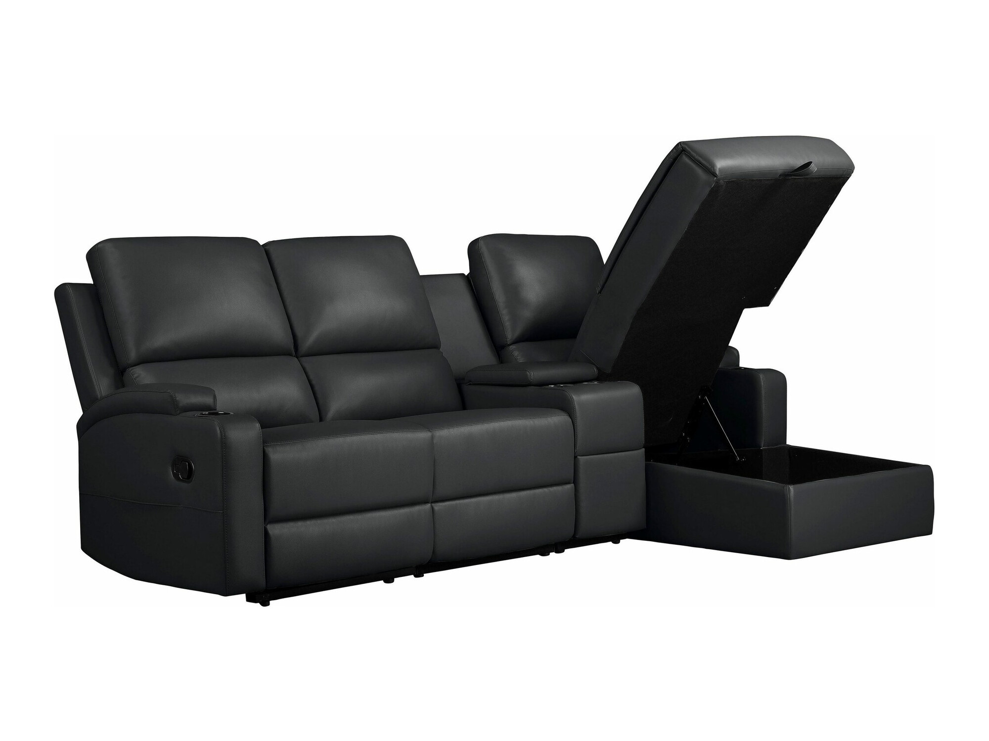 Colțar cu recliner Denton 1368 (Negru)
