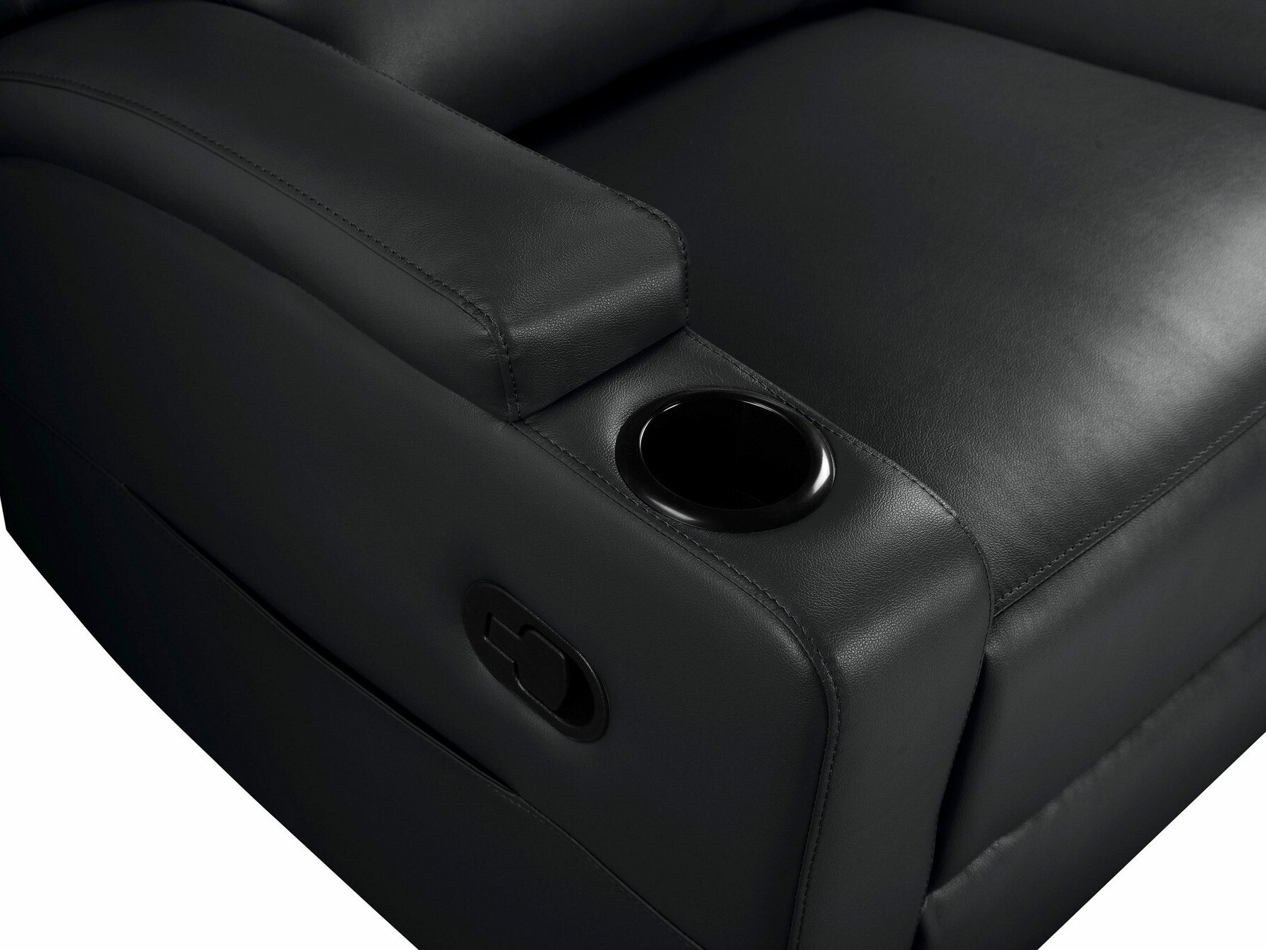 Colțar cu recliner Denton 1368 (Negru)