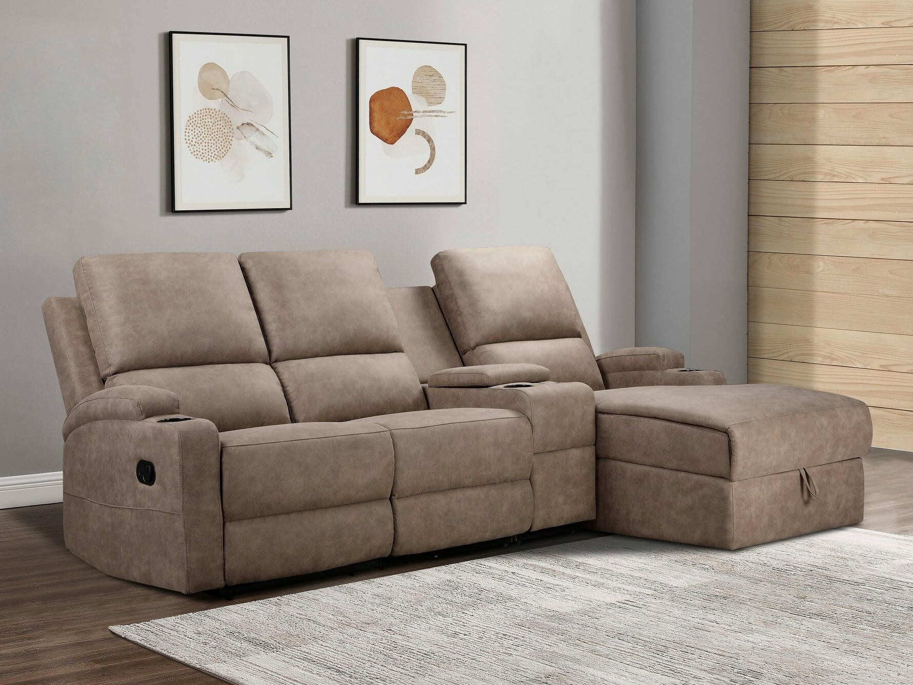 Colțar cu recliner Denton 1368 (Taupe)