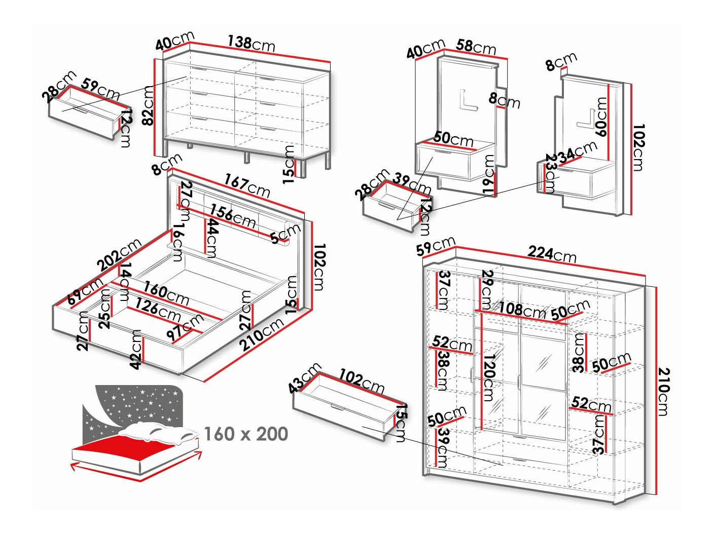 Set dormitor Flodale 106