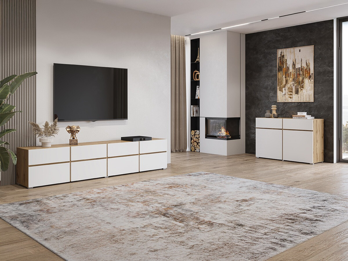 Set de living Alfere 107 (Stejar Wotan + Alb)