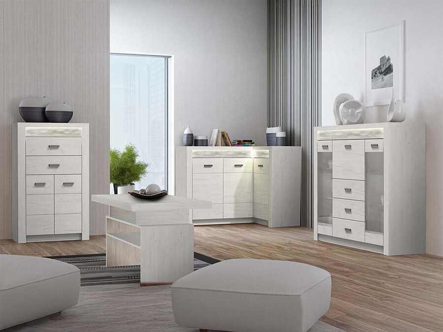 Set de living Serfeno 121 (Mestesug alb)