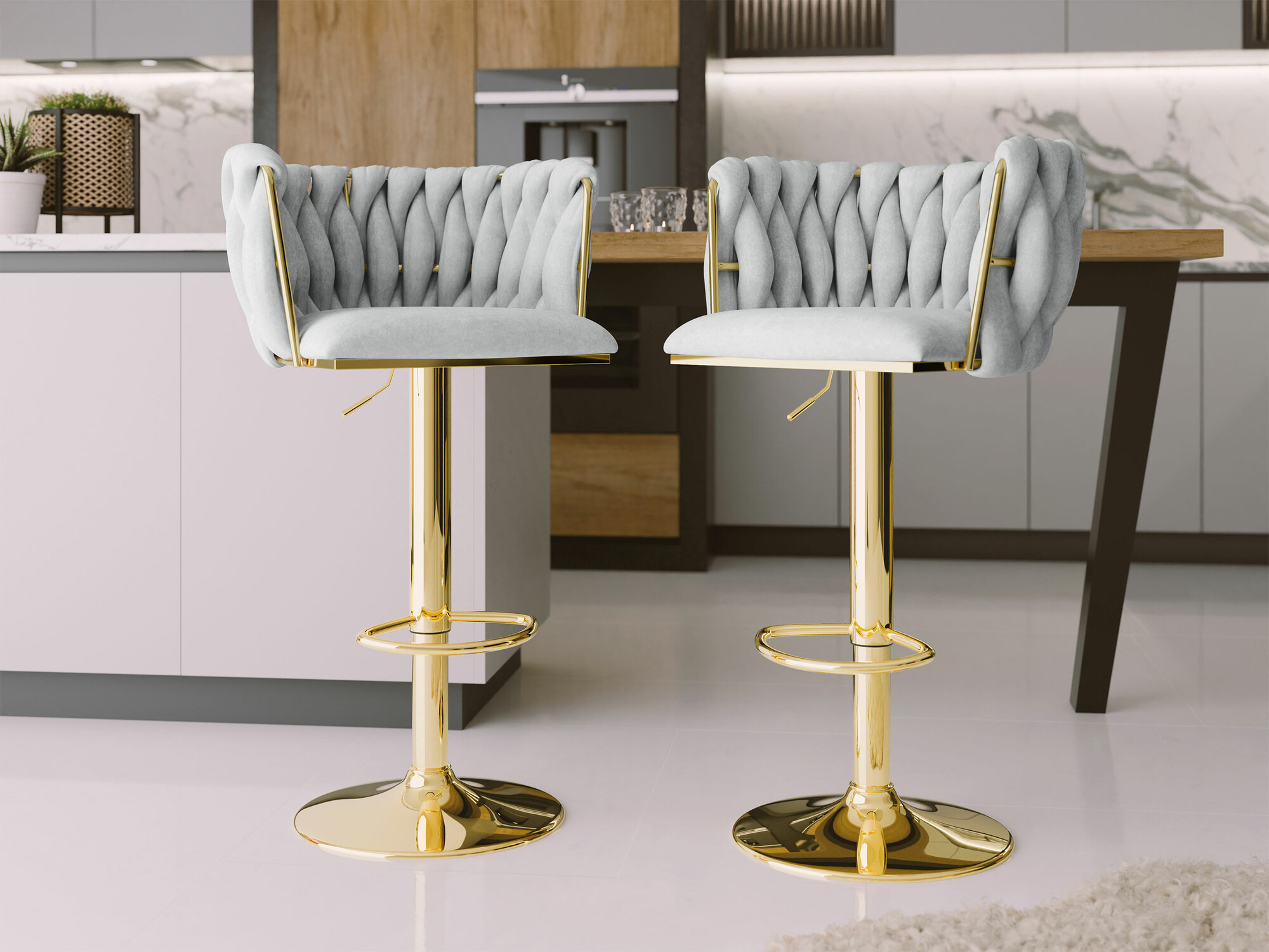 Scaun bar Comfivo 435 (De aur + Gri)