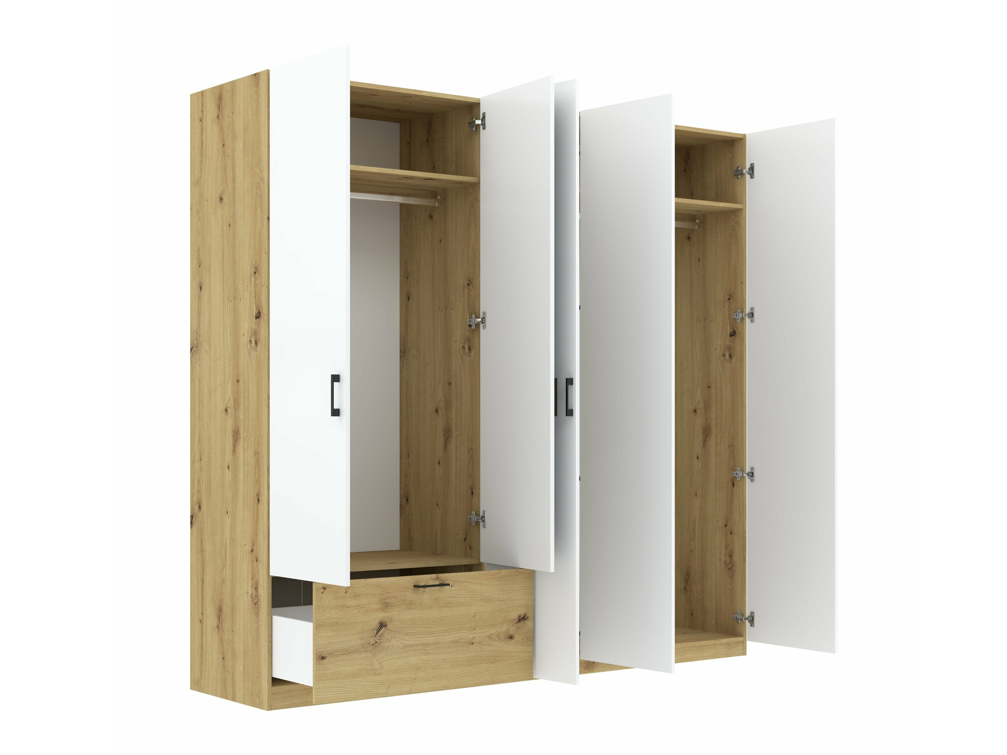 Dulap Bristol 249 (Stejar artizan + Alb)
