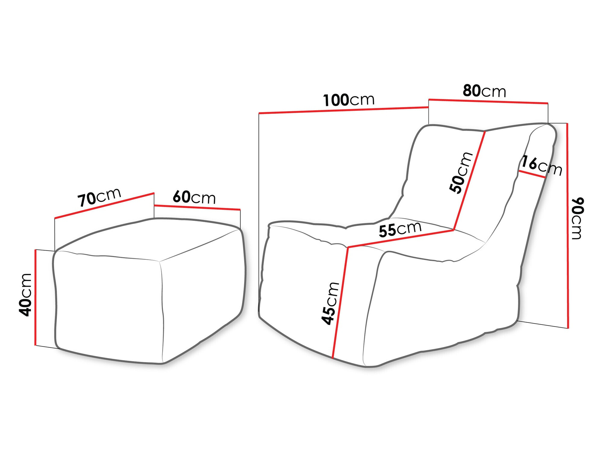 Fotoliu puf Passeral II (Poso 100)