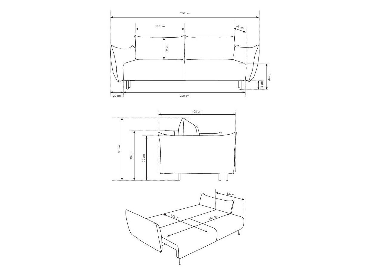 Canapea extensibilă Kingston 131 (Horizon 03)