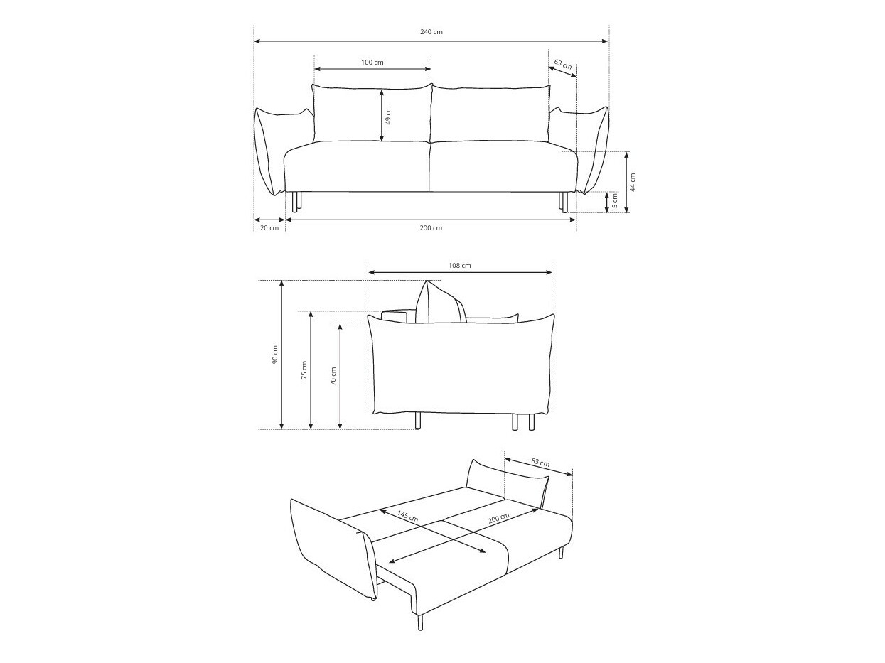 Canapea extensibilă Kingston 131 (Horizon 08)