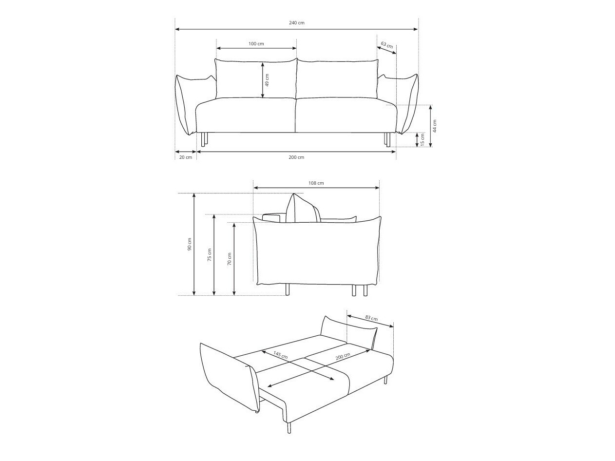 Canapea extensibilă Kingston 131 (Horizon 97)